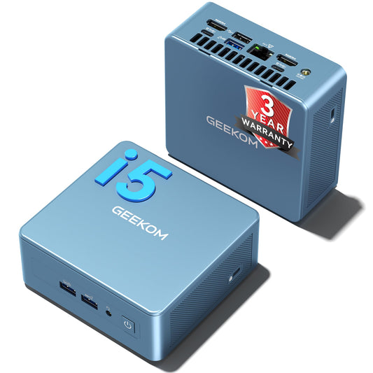 GEEKOM IT12 Business Mini PC for Plex Server & Home Office(3-Year Coverage), with Intel i5-12450H Mini Computer Windows 11, Quiet Low-Power PC 16 RAM/512GB SSD(Not LPDDR) Desktop, Dual USB4 8K