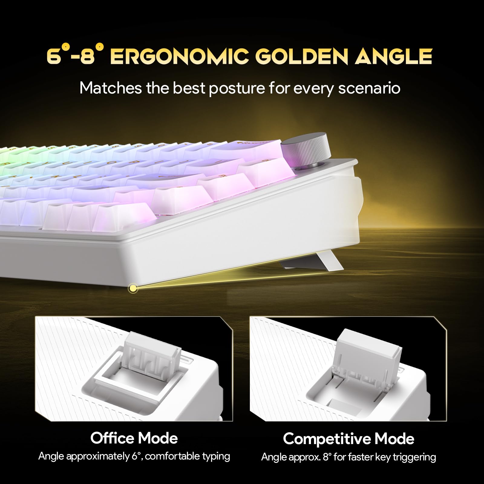 Gaozen x FURYCUBE 68% Mechanical Gaming Keyboard with RGB Backlit, Wired Keyboard Volume Knob Gasket Mount with PBT Keycaps,Pre-lubed Linear Switches, Hot-Swap Creamy Keyboard, for FPS Games