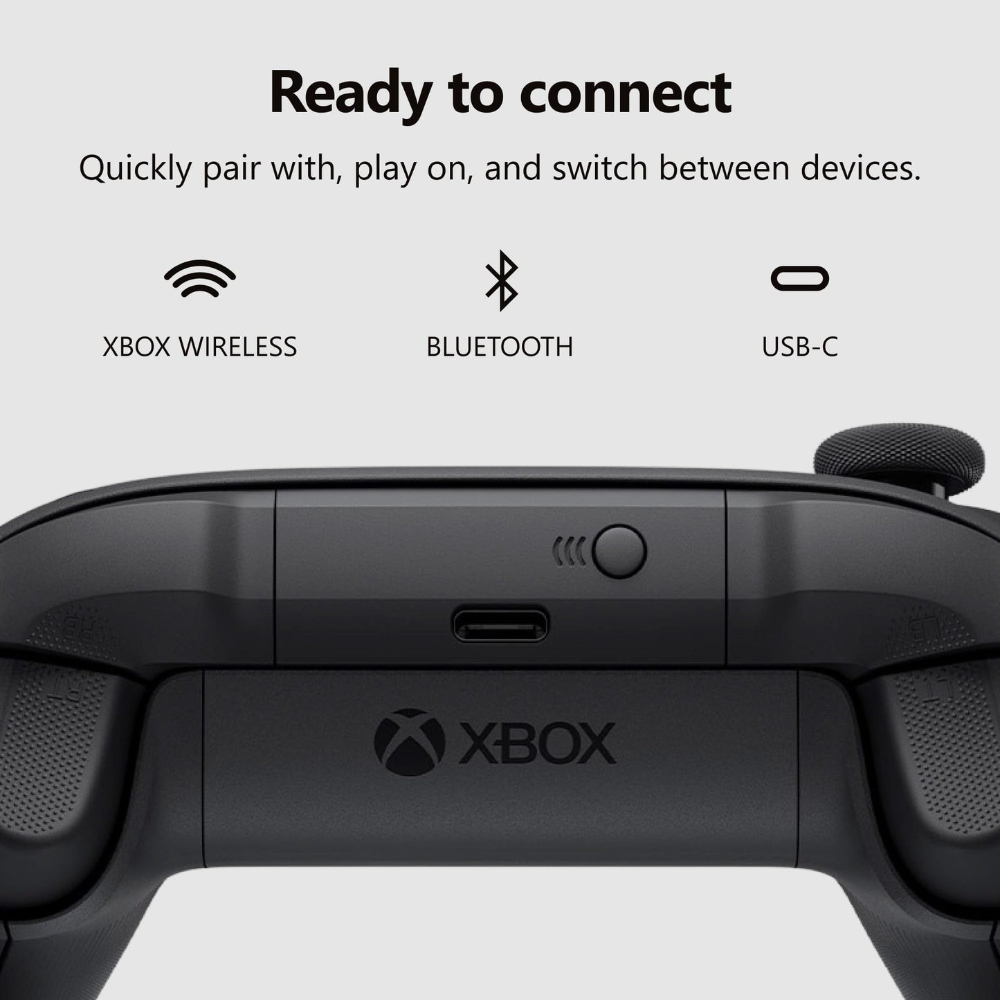 XBOX Wireless Gaming Controller | Carbon Black | Console, PC, & Android | Textured Grip | Wireless, Bluetooth, USB-C Connectivity
