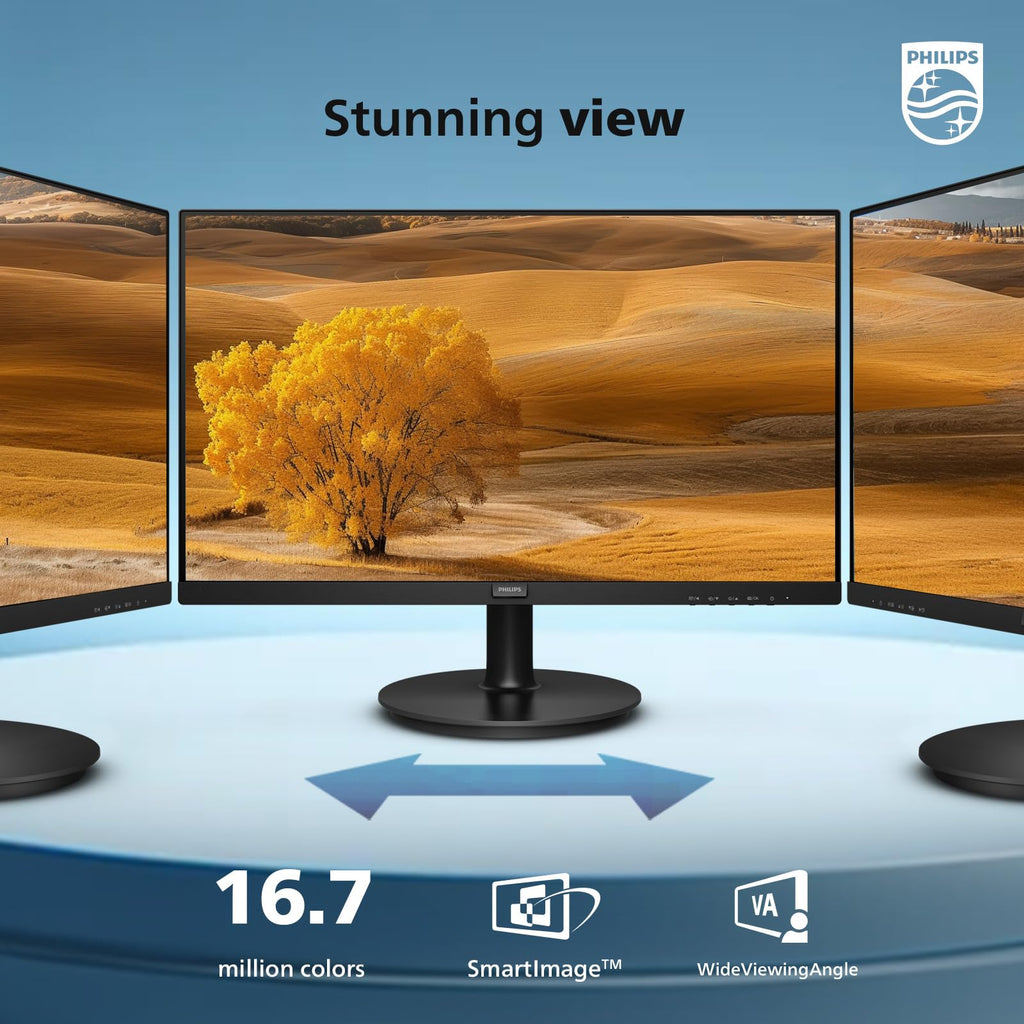 Philips 24 inch 100Hz Computer Monitor, Frameless Full HD (1920 x 1080), VESA, HDMI x1, VGA Port x1, Eye Care, 4 Year Advance Replacement Warranty, 241V8LB