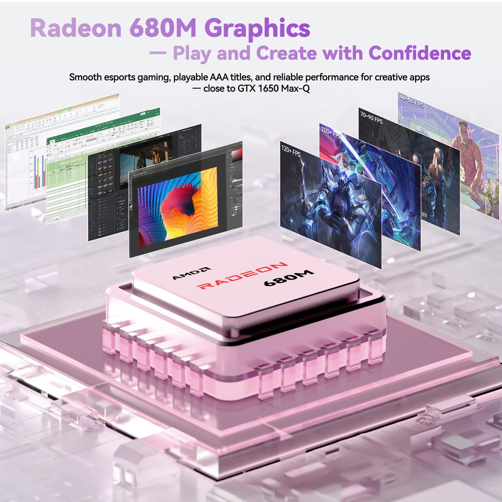 NIMO 2026 Laptop, 8 Cores AMD R7 7735HS 32GB DDR5 RAM 1TB SSD (Up to 4.75GHz, Beat i7-12650H) Gaming Laptop with Radeon 680M GPU, 17.3" IPS FHD Large Screen, 180° Open Angle, Webcam, Type-C, Wi-Fi 6E