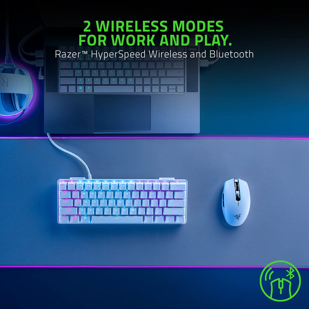 Razer Orochi V2 Wireless Gaming Mouse — Ultra Lightweight & Portable, Bluetooth & 2.4Ghz Wireless Connectivity, 18K DPI, Up to 950hrs Battery Life, Compatible with PC & Mac — White