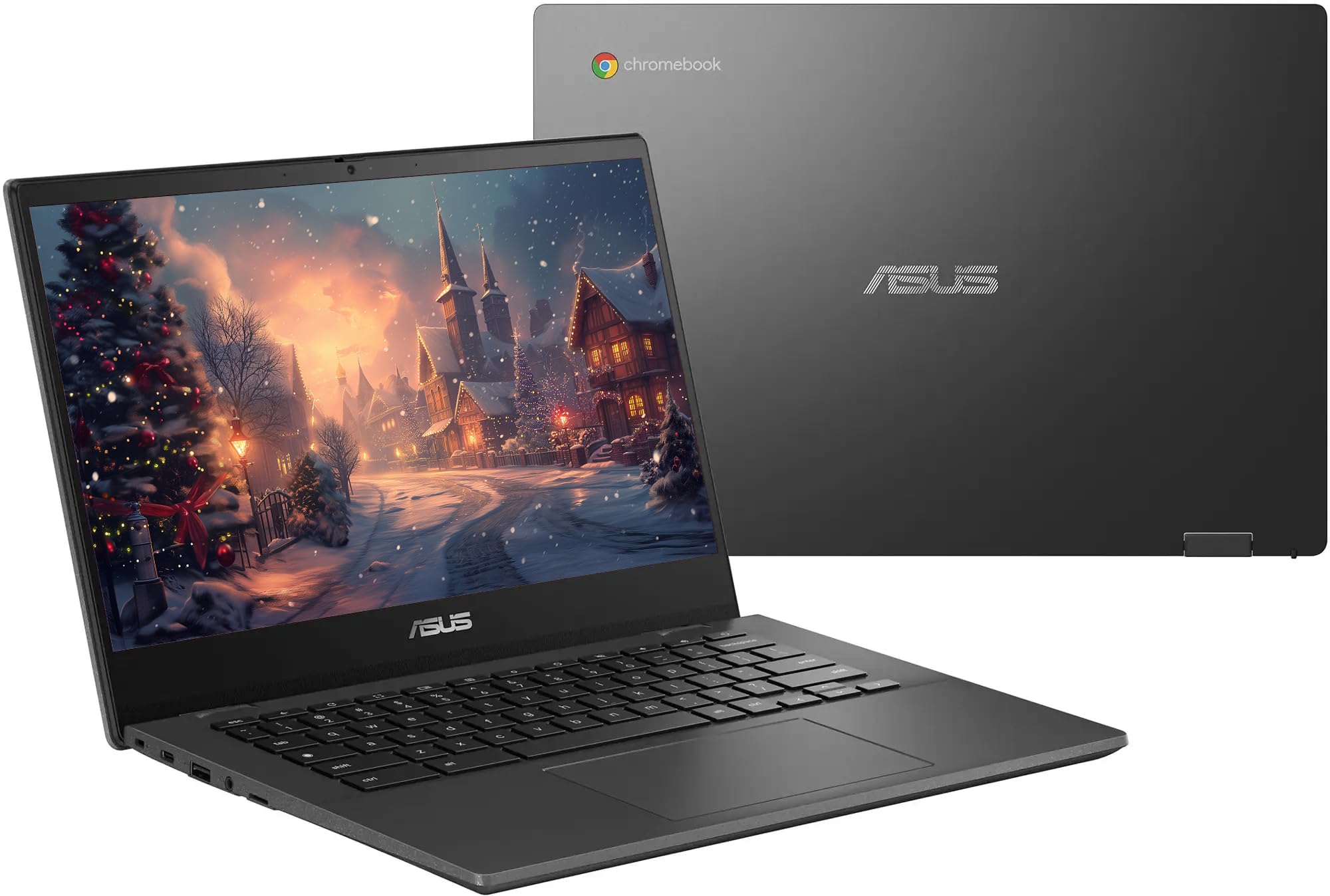ASUS 14" FHD LED Chromebook Laptop, 4GB RAM 320GB Storage (64GB eMMC + 256GB SD Card), 8-CoreMediaTek Kompanio 520 Processor, Chrome OS, Wi-Fi 6, Camera Privacy Shutter, PLUSERA Earphones, Gray