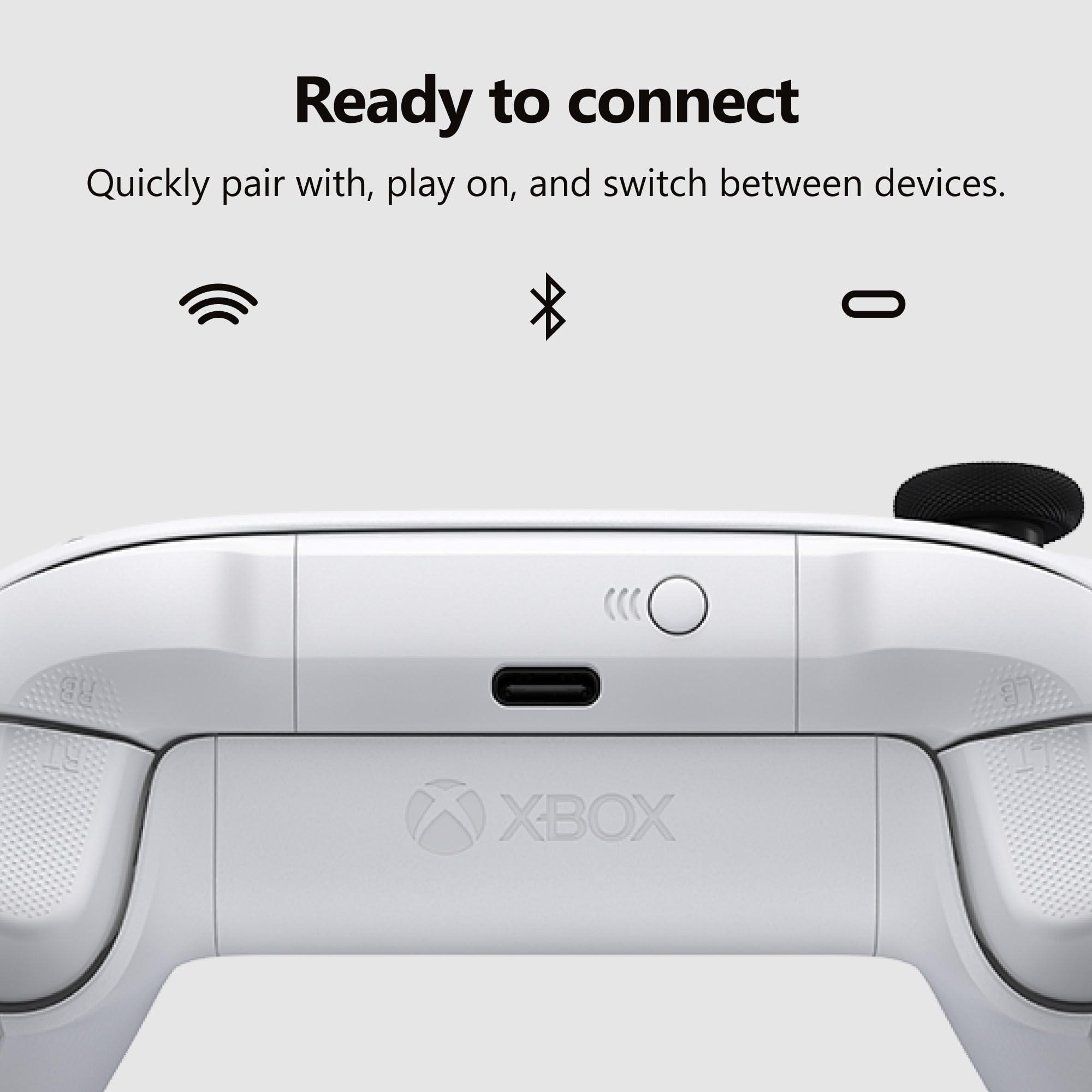 XBOX Wireless Gaming Controller | Robot White | Console, PC, & Android | Textured Grip | Wireless, Bluetooth, USB-C Connectivity