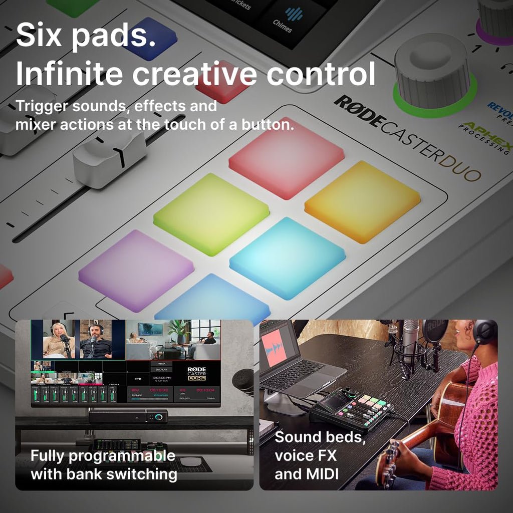 RØDE RØDECaster Duo Compact All-in-One Audio Production Solution for Podcasting, Streaming, Music Production and Content Creation (Black)