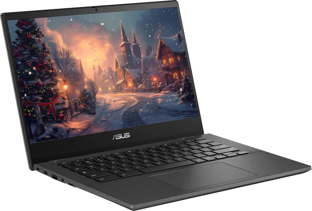 ASUS 14" FHD LED Chromebook Laptop, 4GB RAM 320GB Storage (64GB eMMC + 256GB SD Card), 8-CoreMediaTek Kompanio 520 Processor, Chrome OS, Wi-Fi 6, Camera Privacy Shutter, PLUSERA Earphones, Gray