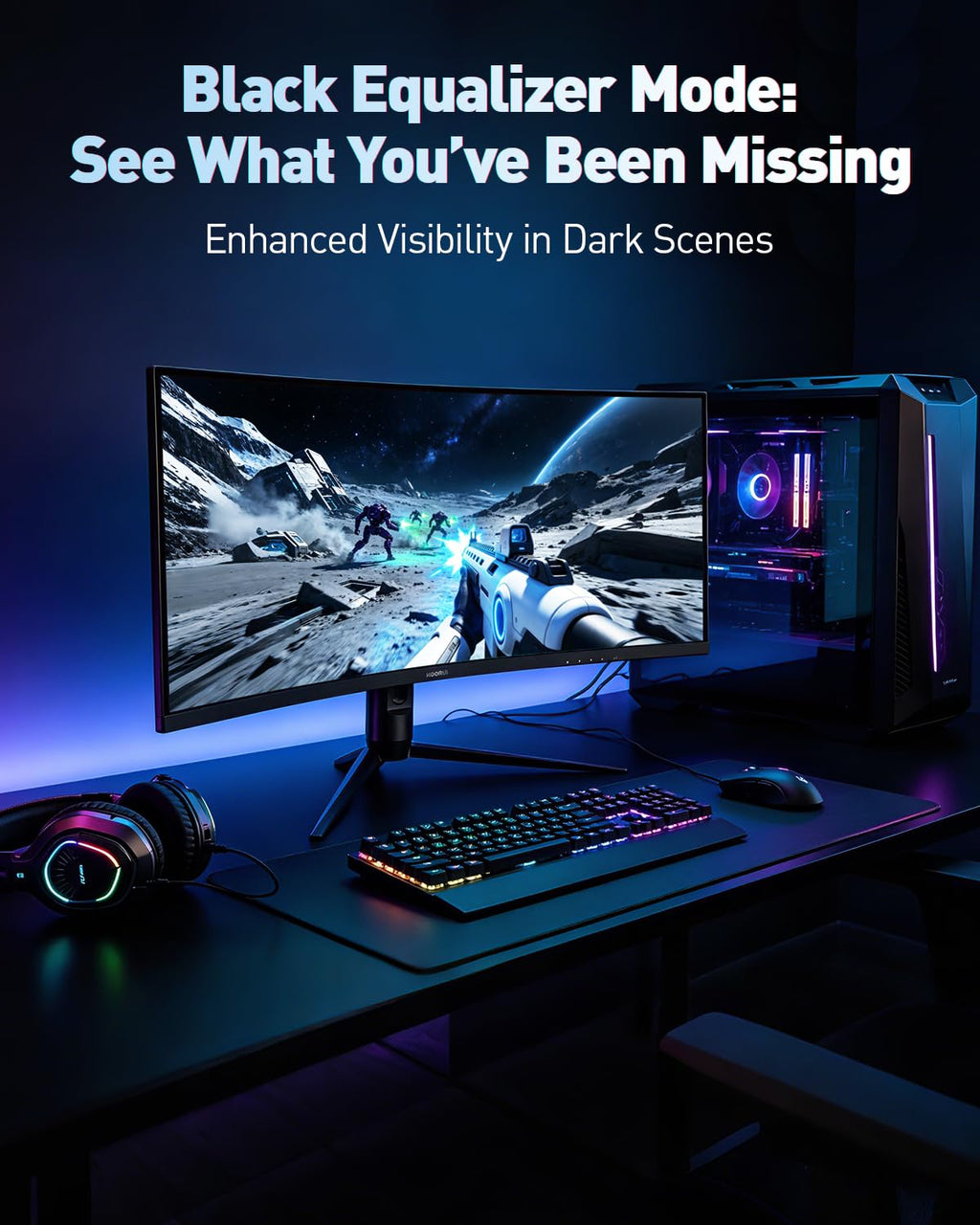 KOORUI 34" Ultrawide Curved Gaming Monitor, 240Hz, WQHD 3440×1440, 1500R Immersive Display, Adaptive Sync, 1ms, DIC-P3 98%, HDR400, HDMI 2.1/DP 1.4, VESA, for PC Gaming, Work & Play