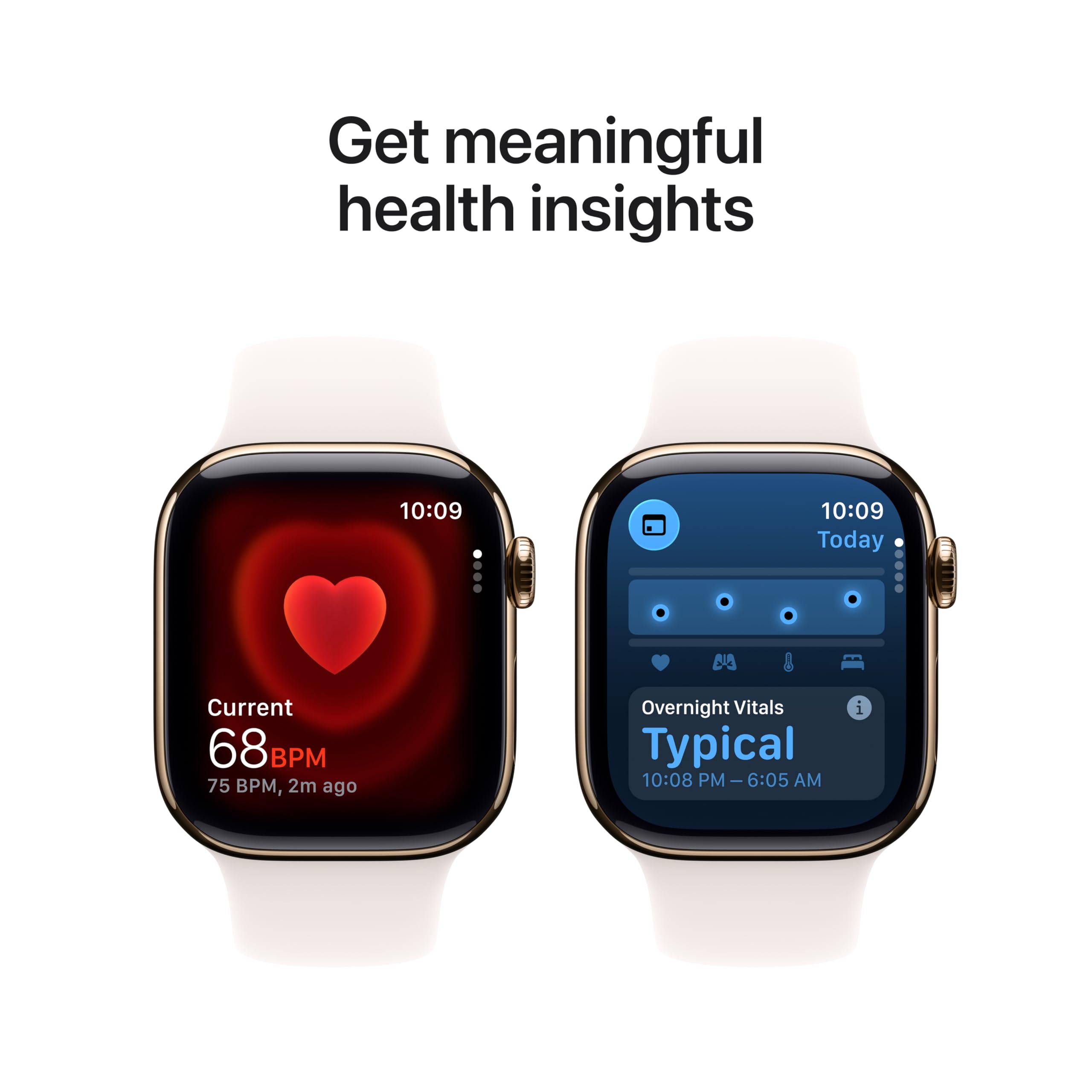 Apple Watch Series 11 [GPS + Cellular 42mm] Smartwatch with Gold Titanium Case with Light Blush Sport Band - S/M. Sleep Score, Fitness Tracker, Health Monitoring, Always-On Display, Water Resistant