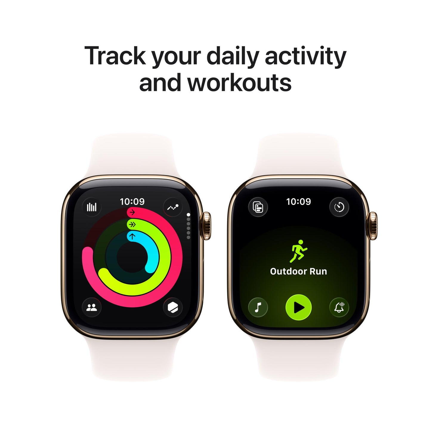 Apple Watch Series 11 [GPS + Cellular 42mm] Smartwatch with Gold Titanium Case with Light Blush Sport Band - S/M. Sleep Score, Fitness Tracker, Health Monitoring, Always-On Display, Water Resistant
