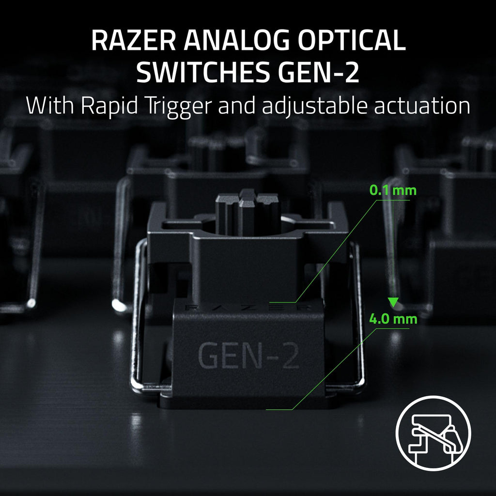 Razer Huntsman V3 Pro 8KHz Esports Gaming Keyboard: Analog Optical Switches Gen 2-8000 Hz Polling Snap Tap - Rapid Trigger - Adjustable Actuation - Media Controls - PBT Keycaps - Black