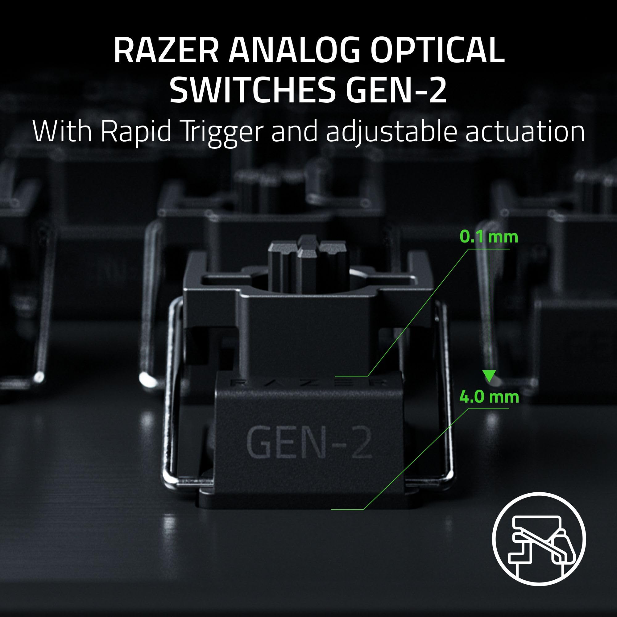 Razer Huntsman V3 Pro 8KHz Esports Gaming Keyboard: Analog Optical Switches Gen 2-8000 Hz Polling Snap Tap - Rapid Trigger - Adjustable Actuation - Media Controls - PBT Keycaps - Black