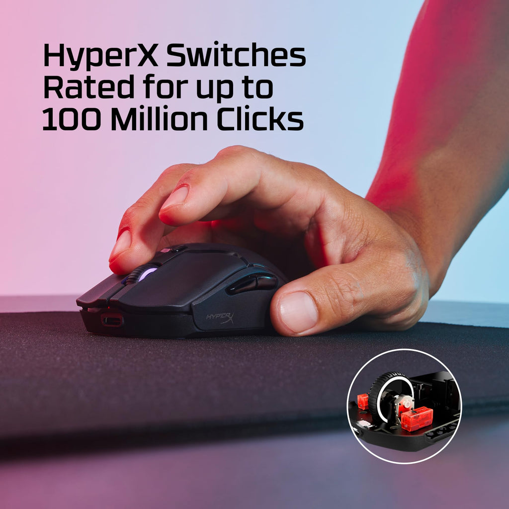 HyperX Pulsefire Haste 2 Mini – Wireless Gaming Mouse for PC Compact Lightweight Bluetooth 2.4GHz Black