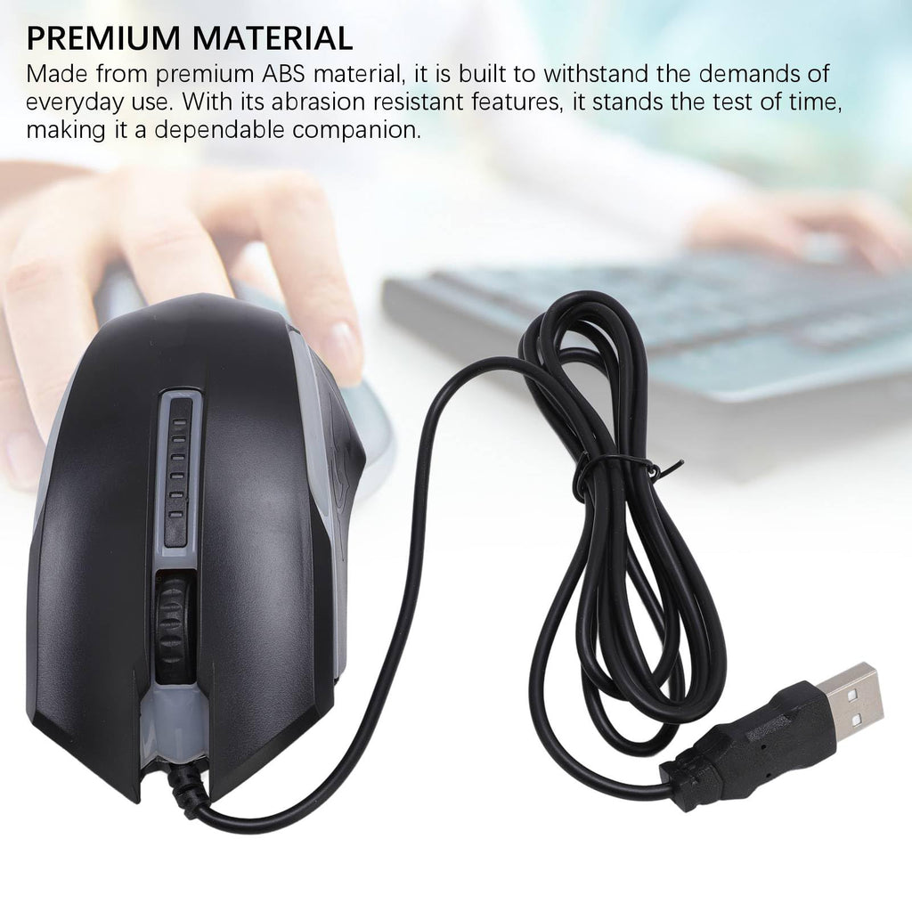 RGB Gaming Mouse, Wired USB Computer Mouse with Colorful Lighting, Ambidextrous Comfortable Grip for PC, Laptop, Office & Starter Gaming, 1200 DPI