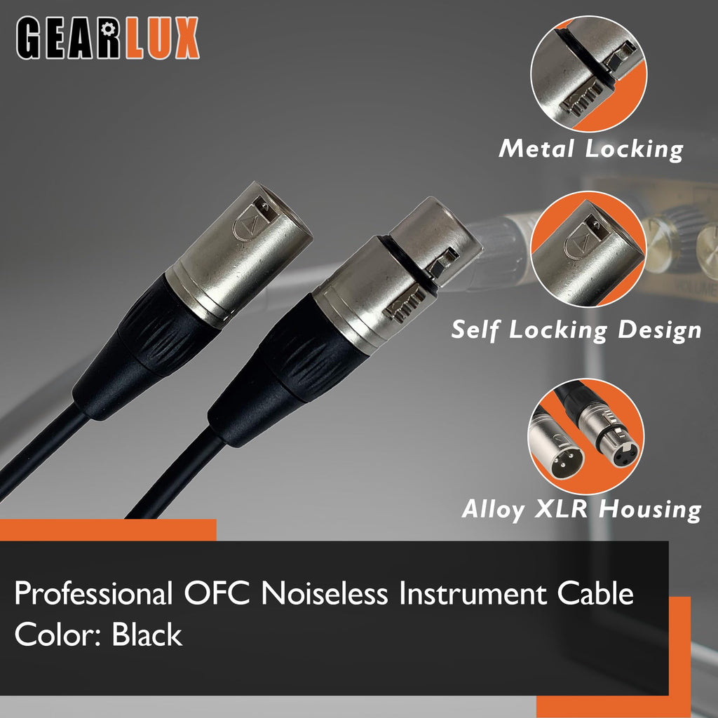 Gearlux XLR Microphone Cable, Fully Balanced, Male to Female, 50 Feet - 3 Pack