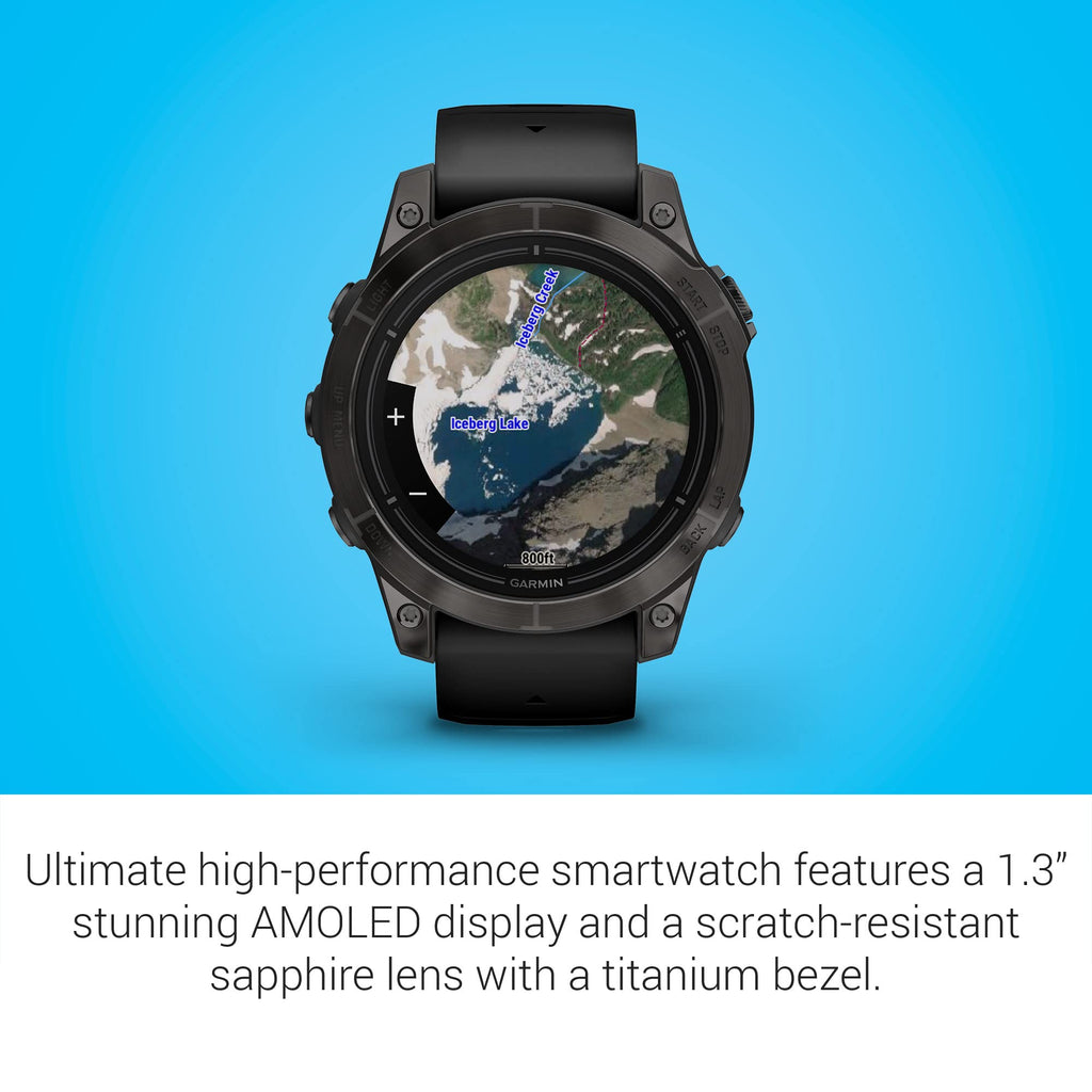Garmin epix Pro (Gen 2) Sapphire Edition, 47mm, High Performance Smartwatch, Advanced Training Technology, Built-in Flashlight, Black