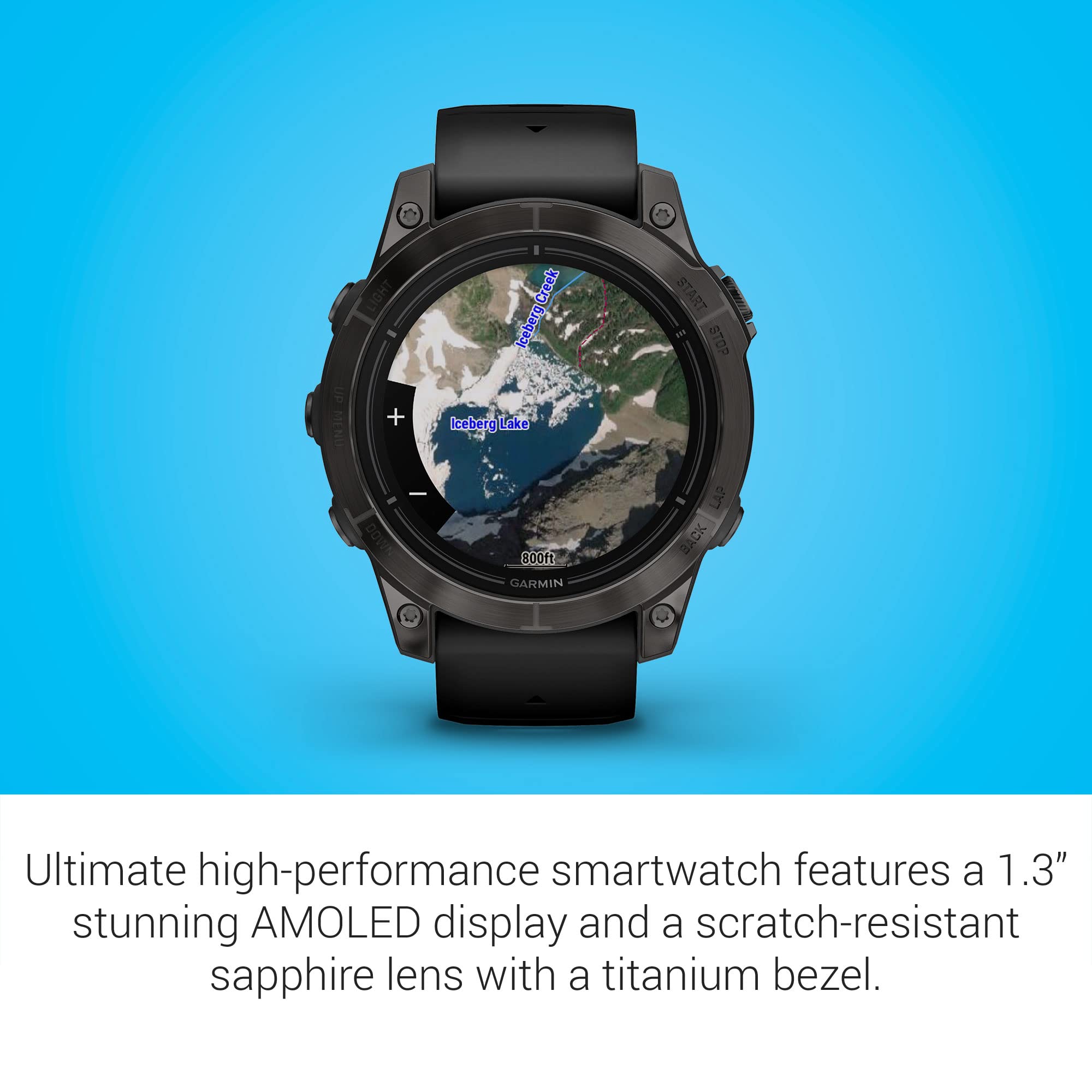 Garmin epix Pro (Gen 2) Sapphire Edition, 47mm, High Performance Smartwatch, Advanced Training Technology, Built-in Flashlight, Black
