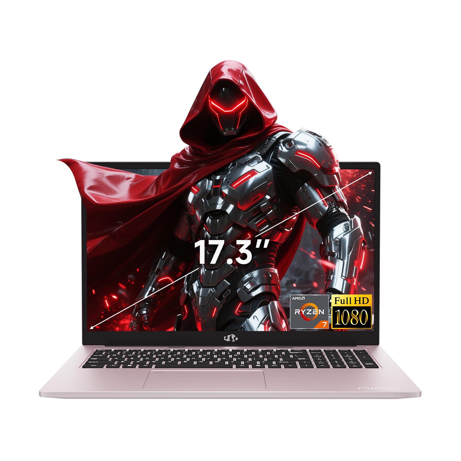 NIMO 2026 Laptop, 8 Cores AMD R7 7735HS 32GB DDR5 RAM 1TB SSD (Up to 4.75GHz, Beat i7-12650H) Gaming Laptop with Radeon 680M GPU, 17.3" IPS FHD Large Screen, 180° Open Angle, Webcam, Type-C, Wi-Fi 6E