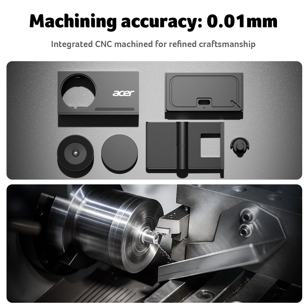 Acer 4K Webcam for PC/Mac with All-Metal Unibody Sculpted, Sony 1/2" Sensor, PDAF, 2 Noise Reduction Mics, Privacy Cover, Lightweight, Fast Cooling, Streaming Camera for Live Meeting Commerce Gaming