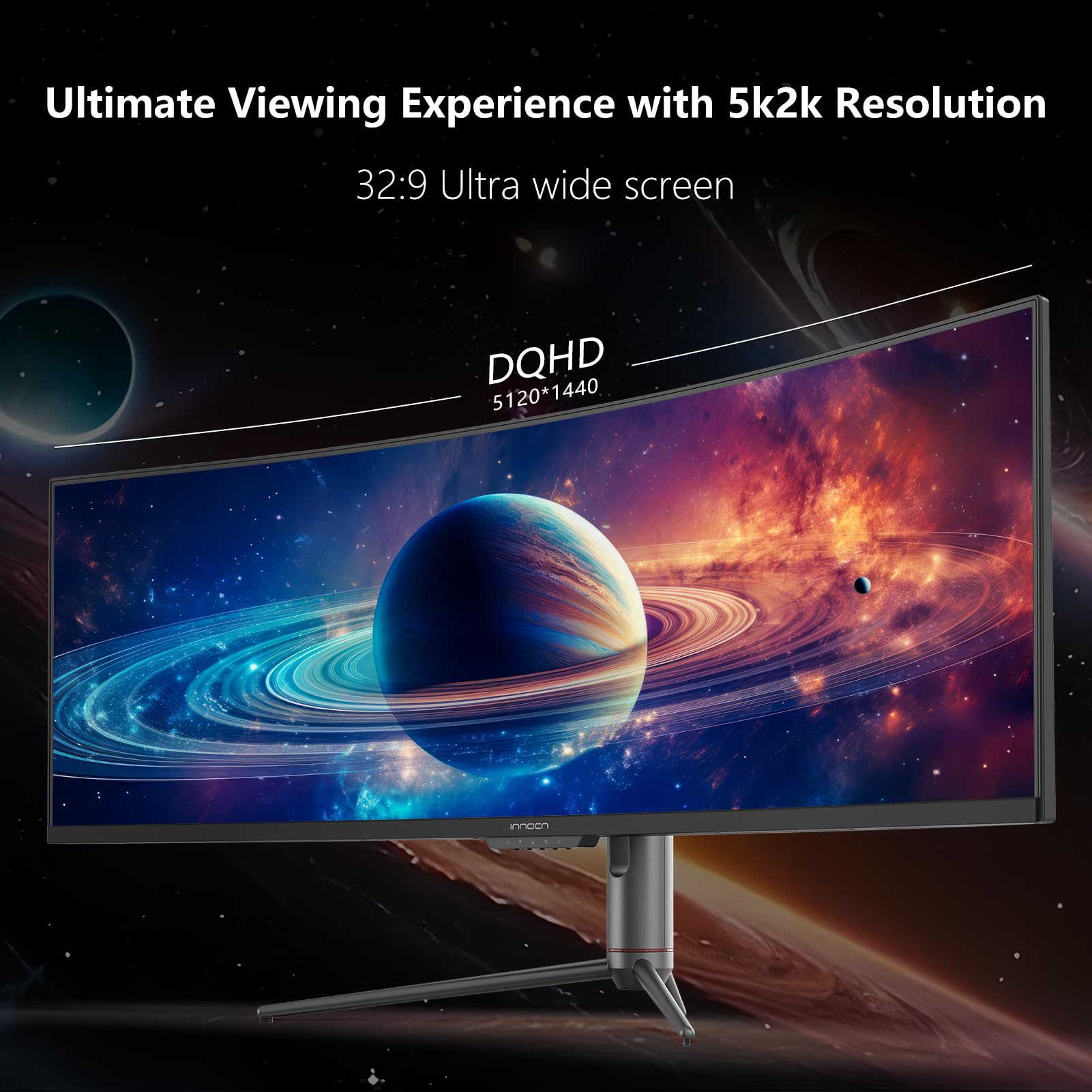INNOCN 49" 240Hz Curved Monitor Ultrawide Gaming QHD 5120 x 1440P Computer Monitor, R1800, 99% sRGB, HDR400, USB Type C, DisplayPort, HDMI, Built-in Speakers, Height/Tilt Adjustable - 49C1S