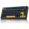 AULA F75 75% Wireless Mechanical Keyboard, Hot Swappable Creamy Keyboard, Pre-lubed Greywood Switches RGB Backlit Gaming Keyboards, 2.4GHz/Type-C/BT5.0(Cool Black)