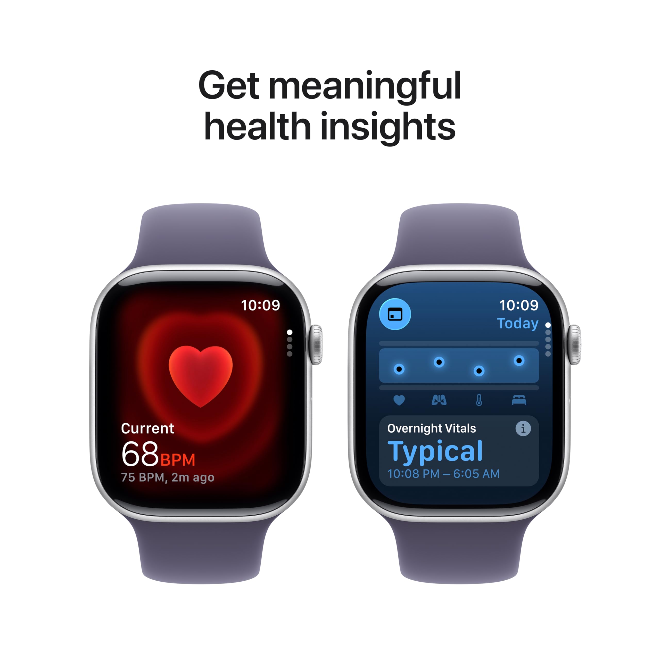 Apple Watch Series 11 [GPS + Cellular 46mm] Smartwatch with Silver Aluminum Case with Purple Fog Sport Band - M/L. Sleep Score, Fitness Tracker, Health Monitoring, Always-On Display, Water Resistant