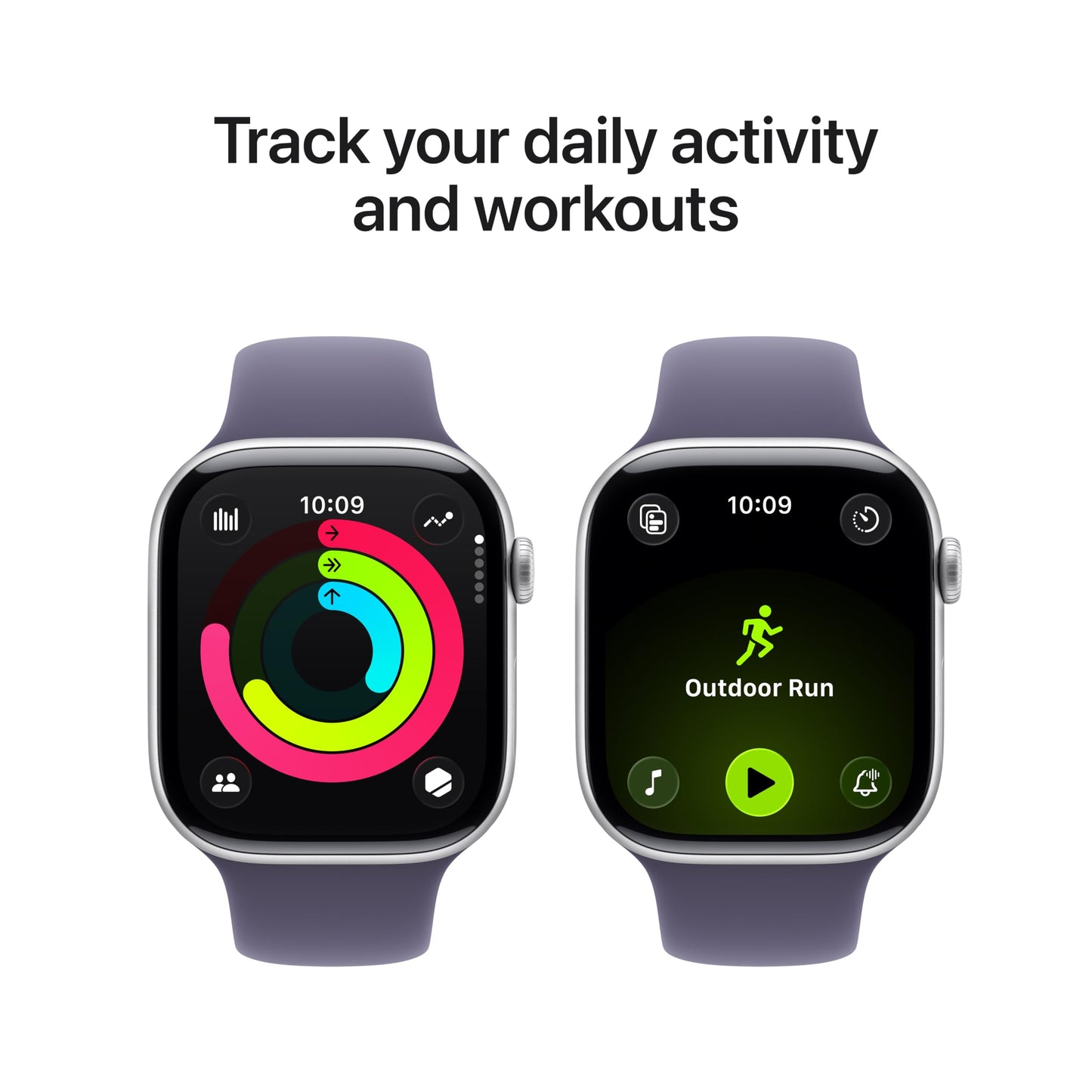 Apple Watch Series 11 [GPS + Cellular 46mm] Smartwatch with Silver Aluminum Case with Purple Fog Sport Band - M/L. Sleep Score, Fitness Tracker, Health Monitoring, Always-On Display, Water Resistant