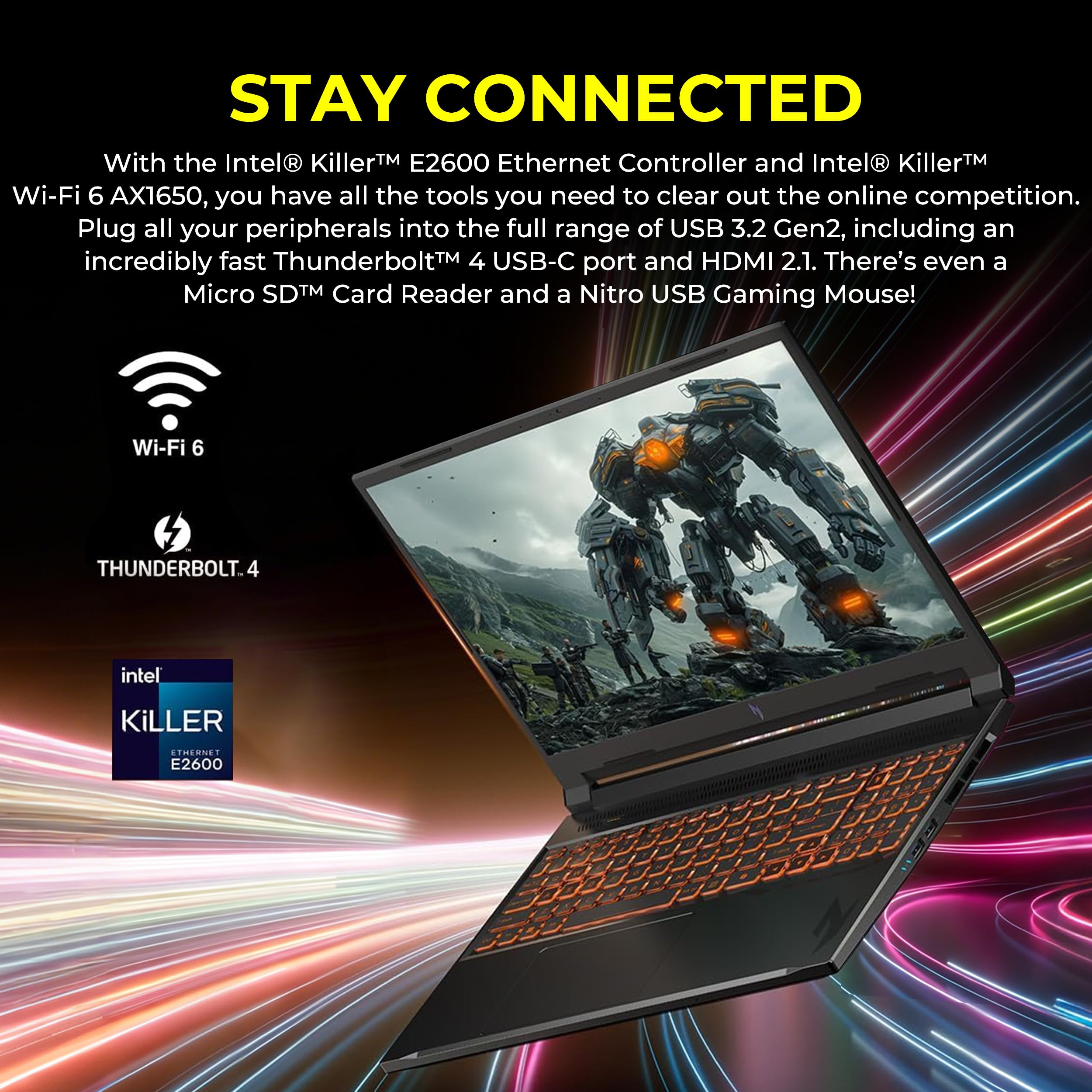 Acer Nitro V 16 16" WUXGA 180Hz Gaming Laptop, Intel Core 7 240H, NVIDIA GeForce RTX 5060, 16GB DDR5, 1.5TB Storage(512GB SSD&1TB Docking), Backlit Keyboard, Copilot+PC, Nitro Mouse, Win 11, Black