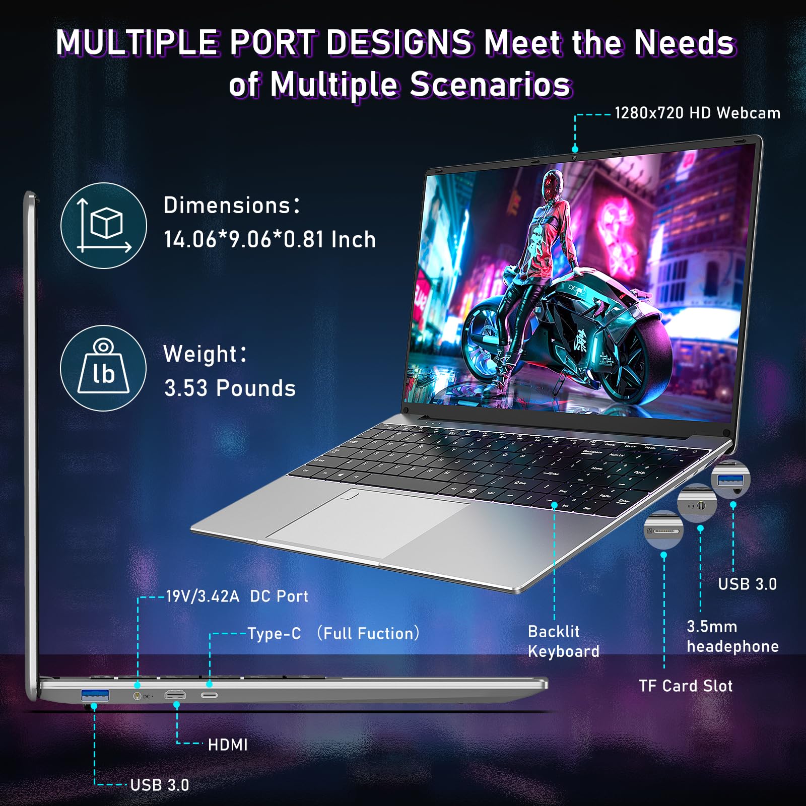 Gaming Laptop,Window 11 Pro Laptop Computer, 15.6 Inch Lap Top PC 2026, AMD Ryzen 7 5700U Processor,16GB RAM 1TB SSD, FHD Display,WiFi 5,BT5.0,Backlit Keyboard for Business, School, Work, Student, Kid