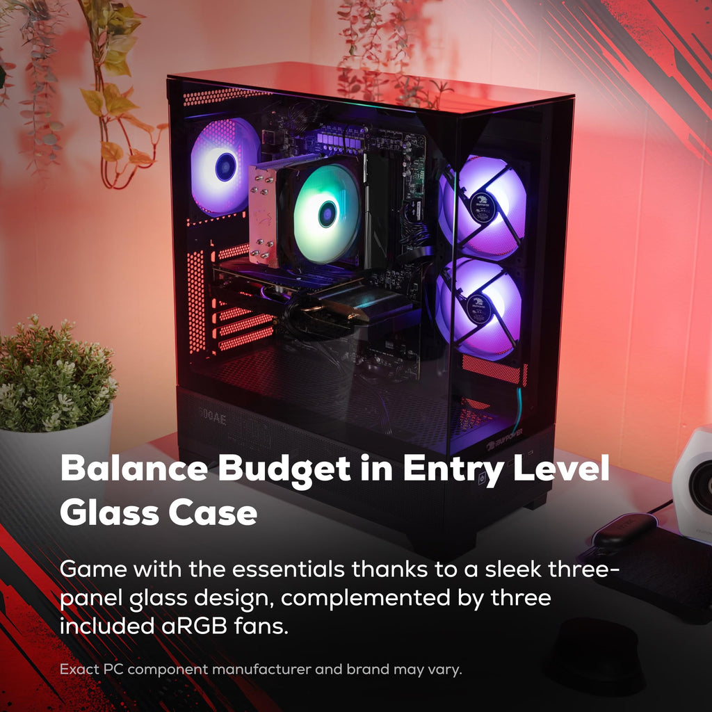 iBUYPOWER Element SE Gaming PC Desktop Computer AMD Ryzen 5 8400F CPU, NVIDIA GeForce RTX 3050 6GB GPU, 16GB DDR5 RGB 5200MHz RAM, 1TB NVMe SSD, Windows 11 Home, Gamer Keyboard and Mouse - ESA5N3501