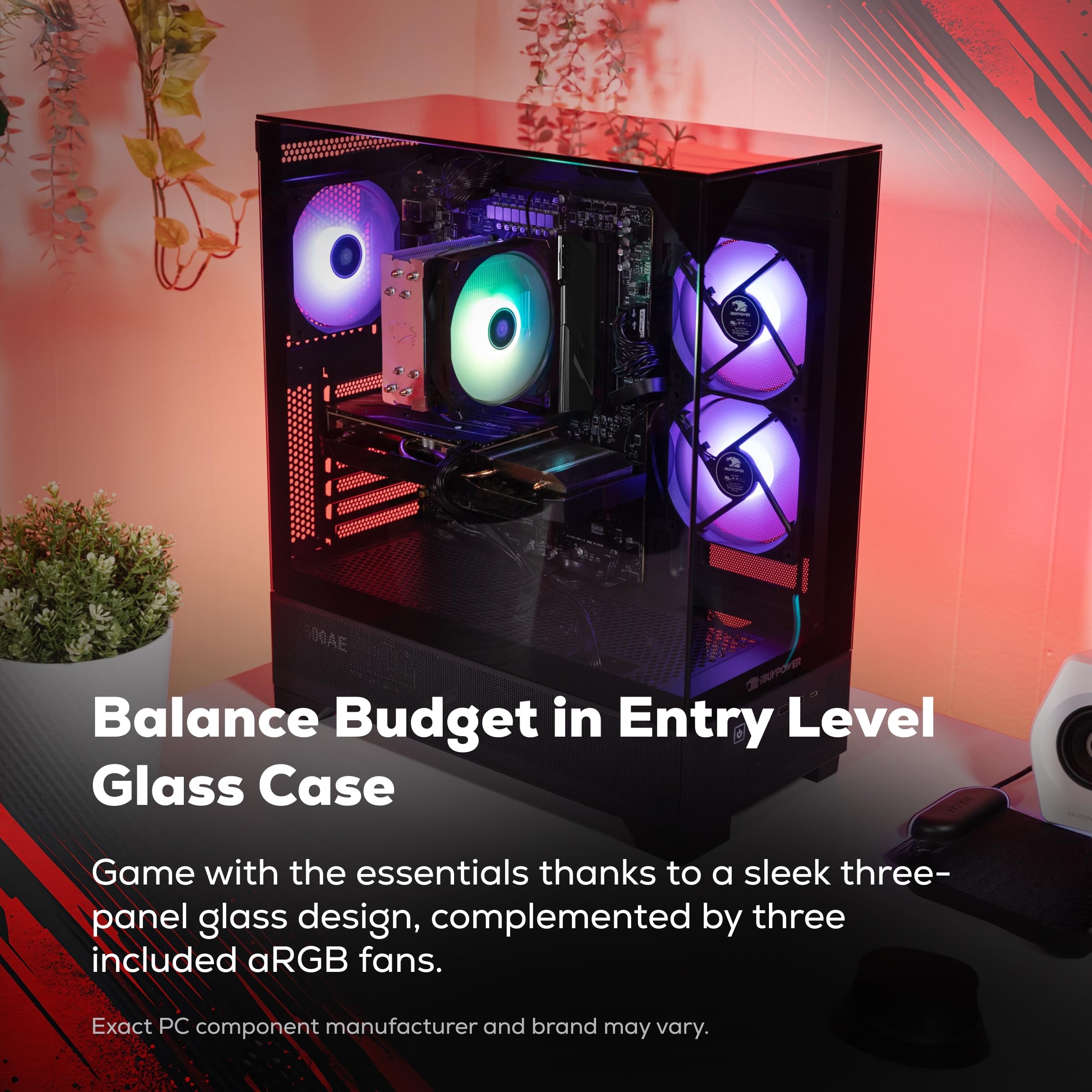iBUYPOWER Element SE Gaming PC Desktop Computer AMD Ryzen 5 8400F CPU, NVIDIA GeForce RTX 3050 6GB GPU, 16GB DDR5 RGB 5200MHz RAM, 1TB NVMe SSD, Windows 11 Home, Gamer Keyboard and Mouse - ESA5N3501