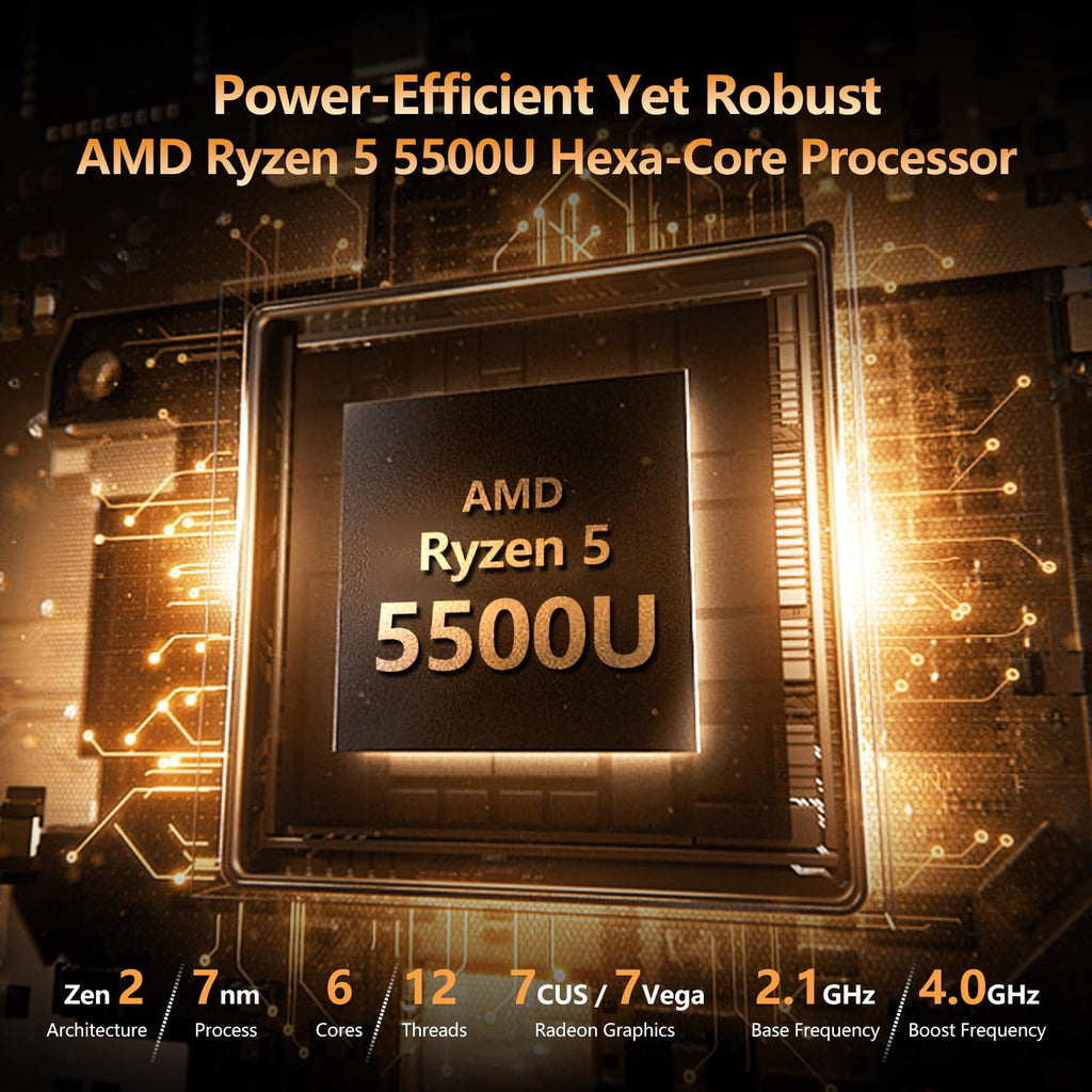 Laptop, AMD Ryzen 5 5500U Gaming Laptop, 15.6 Inch Laptop Computer with 16GB RAM 1TB SSD, AMD Radeon Lap top PC, Laptops with Backlit Keyboard, 1080P FHD, 55.2Wh Battery, Type-C, HDMI, Win 11 Pro