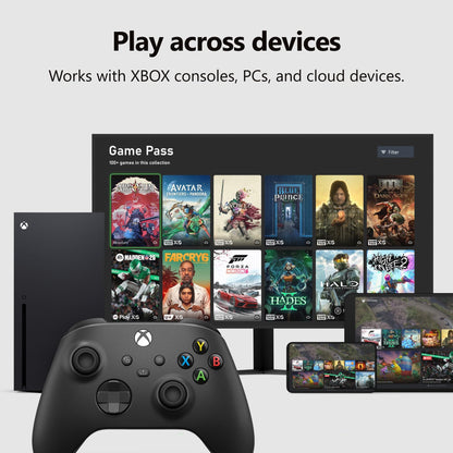 XBOX Wireless Gaming Controller | Carbon Black | Console, PC, & Android | Textured Grip | Wireless, Bluetooth, USB-C Connectivity