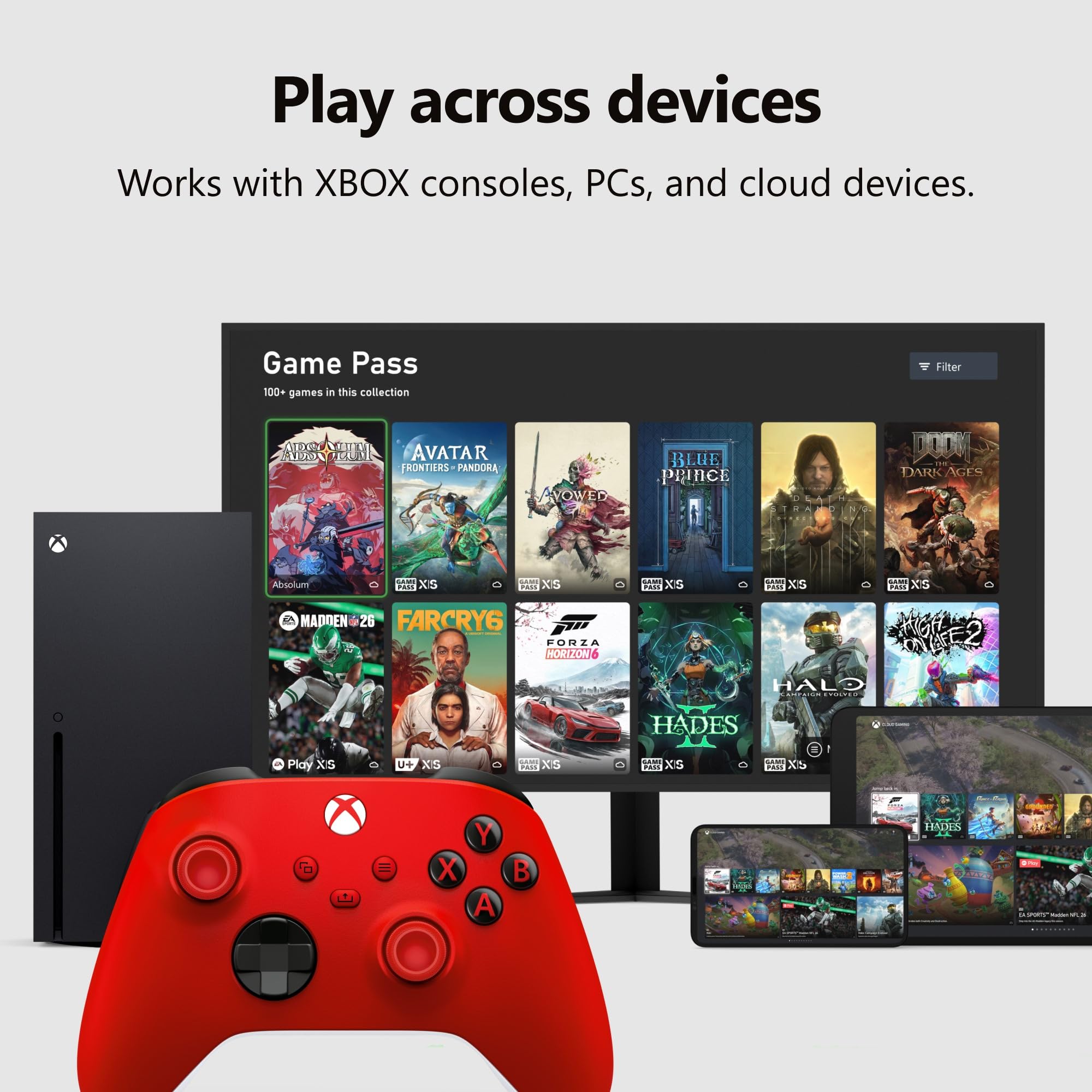 XBOX Wireless Gaming Controller | Pulse Red | Console, PC, & Android | Textured Grip | Wireless, Bluetooth, USB-C Connectivity