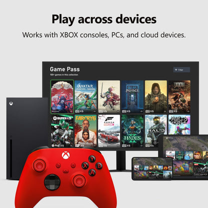 XBOX Wireless Gaming Controller | Pulse Red | Console, PC, & Android | Textured Grip | Wireless, Bluetooth, USB-C Connectivity