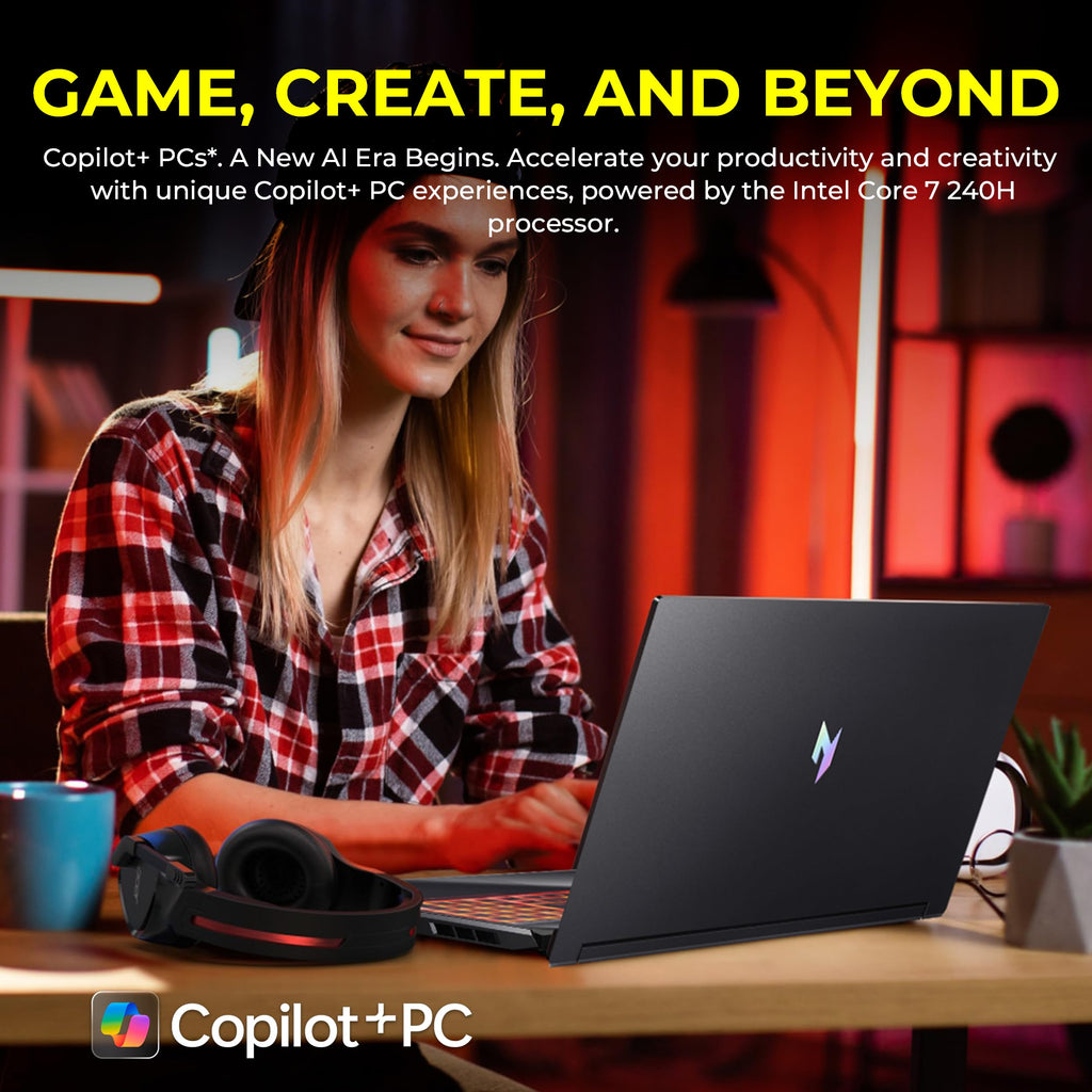 Acer Nitro V 16 16" WUXGA 180Hz Gaming Laptop, Intel Core 7 240H, NVIDIA GeForce RTX 5060, 16GB DDR5, 1.5TB Storage(512GB SSD&1TB Docking), Backlit Keyboard, Copilot+PC, Nitro Mouse, Win 11, Black