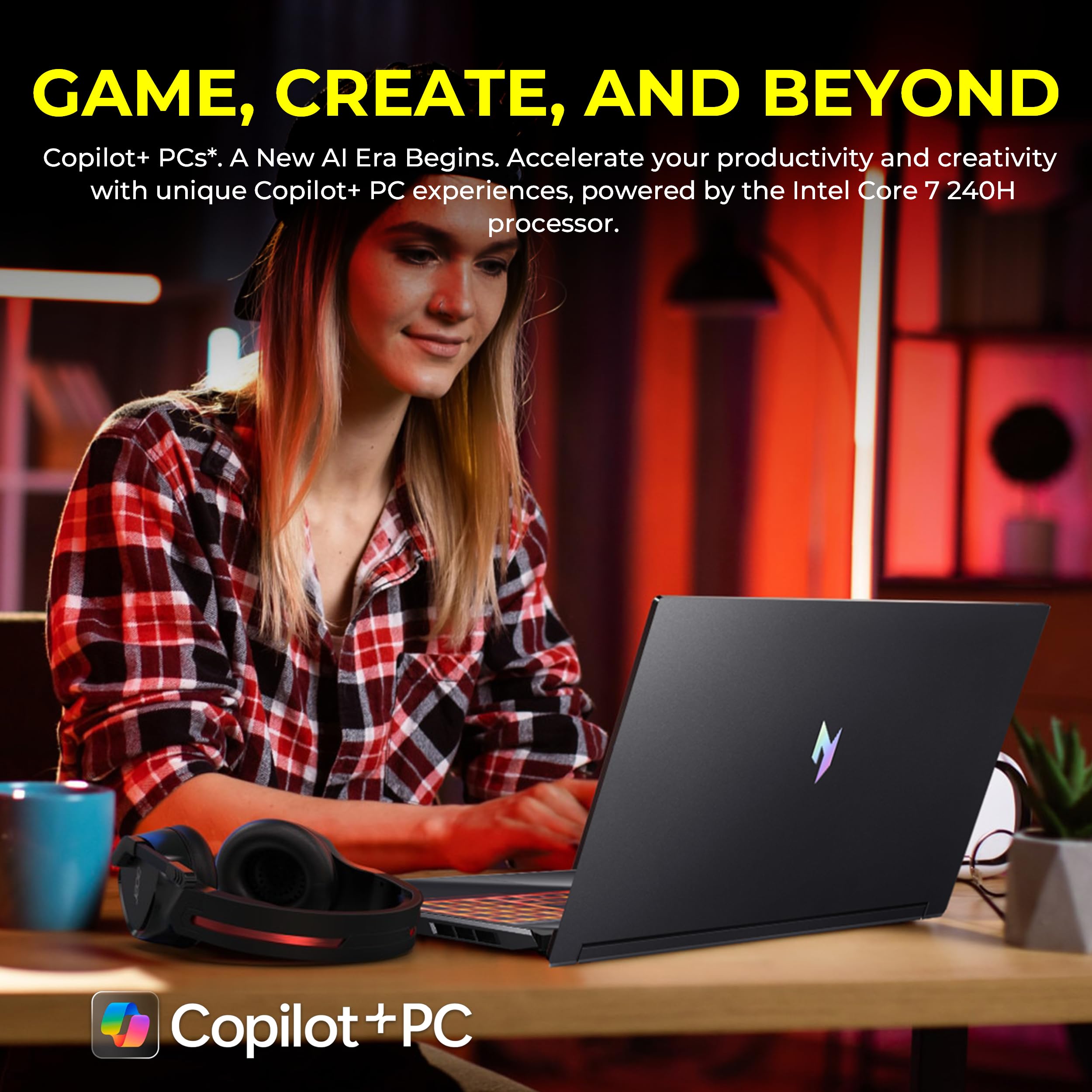 Acer Nitro V 16 16" WUXGA 180Hz Gaming Laptop, Intel Core 7 240H, NVIDIA GeForce RTX 5060, 16GB DDR5, 1.5TB Storage(512GB SSD&1TB Docking), Backlit Keyboard, Copilot+PC, Nitro Mouse, Win 11, Black