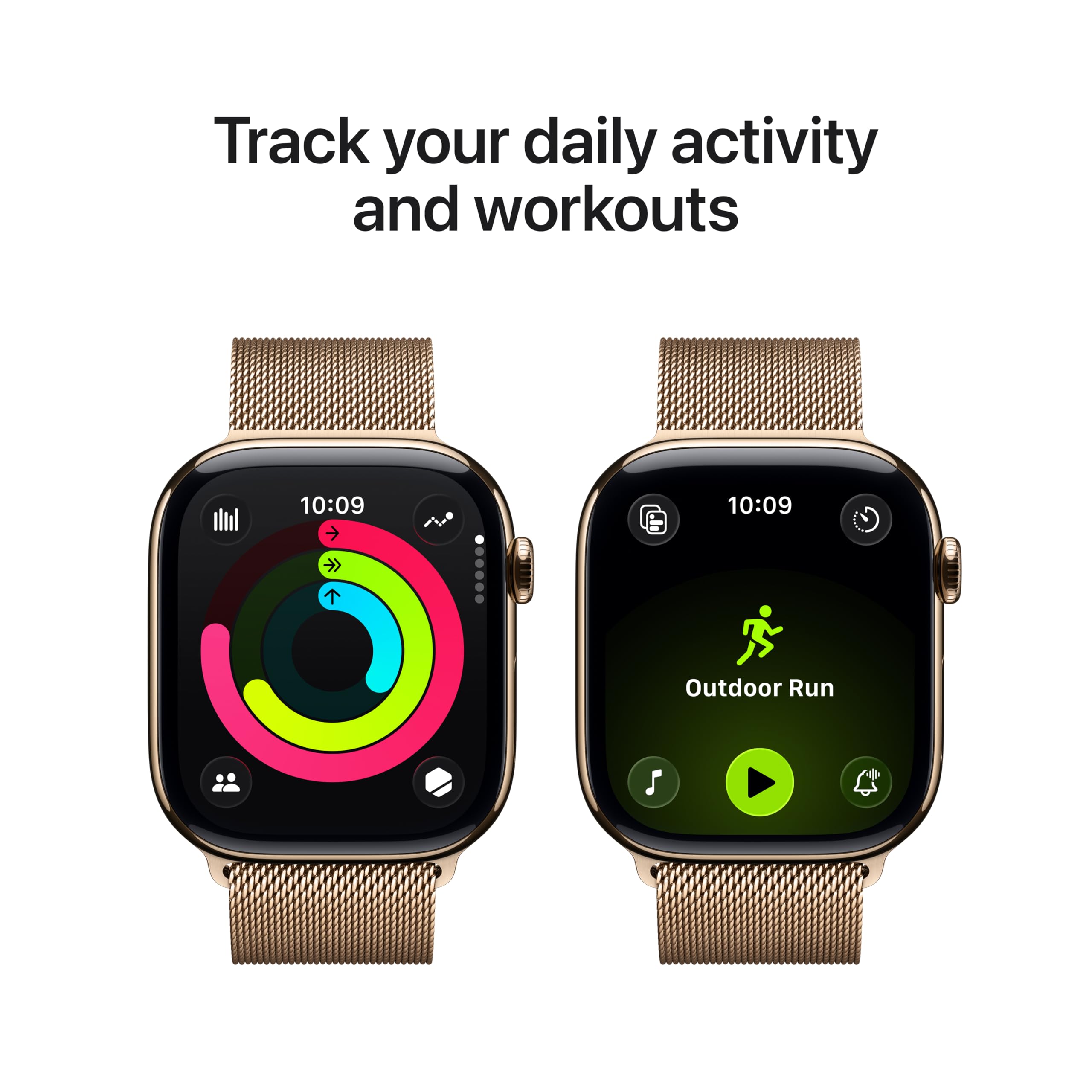 Apple Watch Series 11 [GPS + Cellular 46mm] Smartwatch with Gold Titanium Case with Gold Milanese Loop - M/L. Sleep Score, Fitness Tracker, Health Monitoring, Always-On Display, Water Resistant