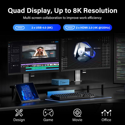 GEEKOM IT12 Business Mini PC for Plex Server & Home Office(3-Year Coverage), with Intel i5-12450H Mini Computer Windows 11, Quiet Low-Power PC 16 RAM/512GB SSD(Not LPDDR) Desktop, Dual USB4 8K