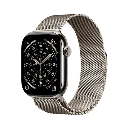 Apple Watch Series 11 [GPS + Cellular 46mm] Smartwatch with Natural Titanium Case with Natural Milanese Loop - M/L. Sleep Score, Fitness Tracker, Health Monitoring, Always-On Display, Water Resistant
