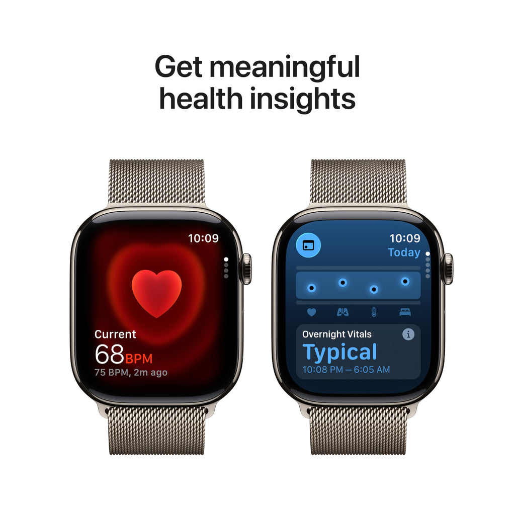 Apple Watch Series 11 [GPS + Cellular 46mm] Smartwatch with Natural Titanium Case with Natural Milanese Loop - M/L. Sleep Score, Fitness Tracker, Health Monitoring, Always-On Display, Water Resistant