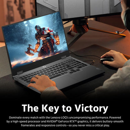 Lenovo LOQ 15.6" FHD 144Hz Gaming Laptop, AMD Ryzen 5 7235HS, NVIDIA GeForce RTX 4050 6GB GDDR6, 64GB RAM, 3TB Storage(2TB SSD+1TB Docking Station), Backlit Keyboard, Wi-Fi 6, Win 11 Pro, Luna Gray
