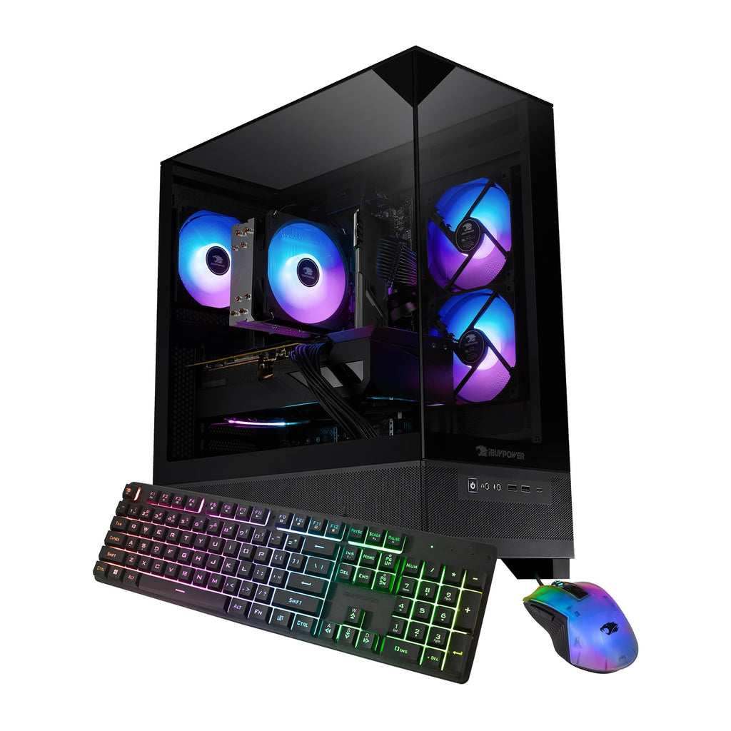iBUYPOWER Element SE Gaming PC Desktop Computer AMD Ryzen 5 8400F CPU, NVIDIA GeForce RTX 3050 6GB GPU, 16GB DDR5 RGB 5200MHz RAM, 1TB NVMe SSD, Windows 11 Home, Gamer Keyboard and Mouse - ESA5N3501