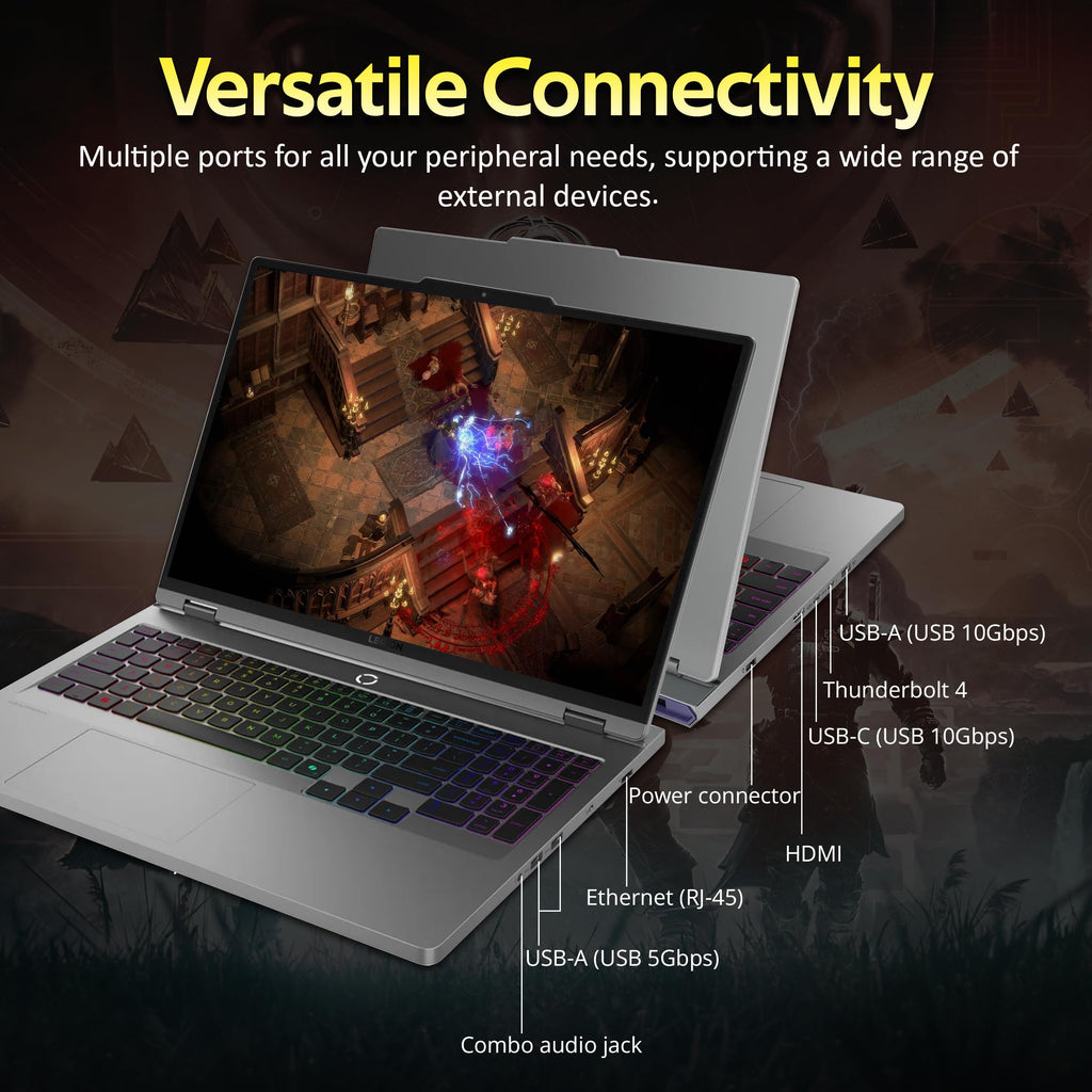 Lenovo Legion 5 16" WQXGA 240Hz Gaming Laptop, Intel Ultra 9 275HX, NVIDIA GeForce RTX 5060, 32GB DDR5, 2TB Storage (1TB SSD+1TB Docking Station Set), 24-Zone RGB Backlit Keyboard, Win 11 Pro, Gray