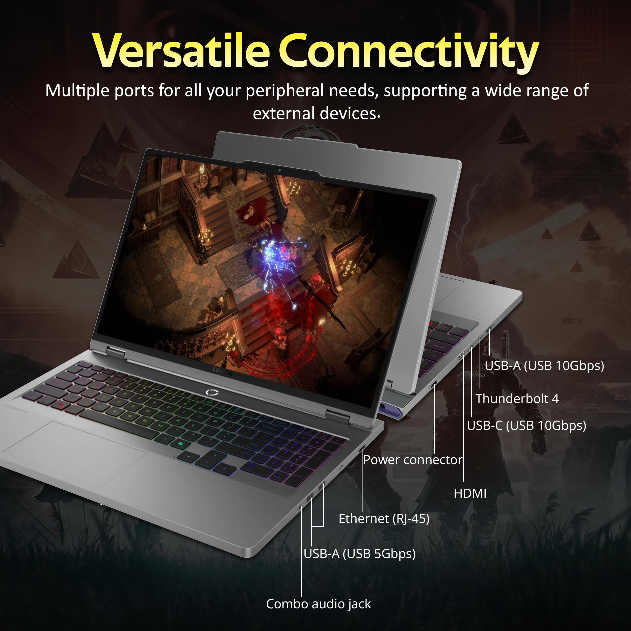 Lenovo Legion 5 16" WQXGA 240Hz Gaming Laptop, Intel Ultra 9 275HX, NVIDIA GeForce RTX 5060, 32GB DDR5, 2TB Storage (1TB SSD+1TB Docking Station Set), 24-Zone RGB Backlit Keyboard, Win 11 Pro, Gray