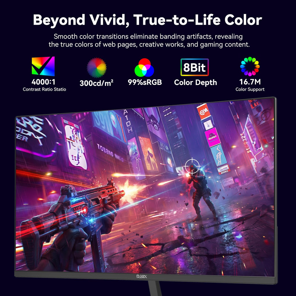 DJiEX 24 Inch Curved 200hz Gaming Monitor, FHD 1080p Computer Monitor with 3000R, 4000:1 Contrast, 1ms Response Time, 99% sRGB, AMD FreeSync, Eye Care, HDMI 2.0 & DP 1.4, VESA Mount, for Game & Office