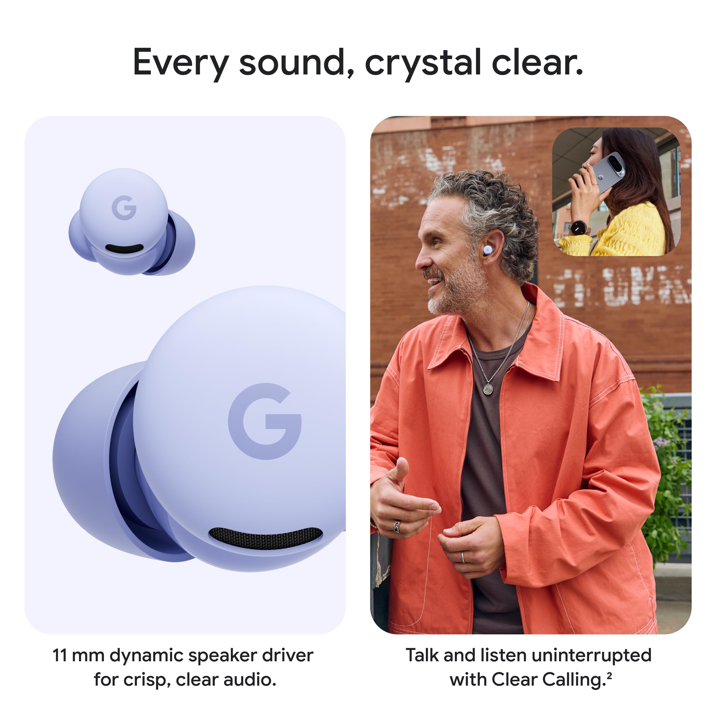 Google Pixel Buds 2a - Wireless Earbuds with Noise Cancellation - Hazel