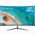 Great voell 27 Inch Curved Computer Monitor, 120Hz Full HD Display (1920 x1080), VA Panel, 99% sRGB, 4000:1 Contrast Ratio, HDR10, Eye Care, HDMI, Game Mode, VESA, Home Office