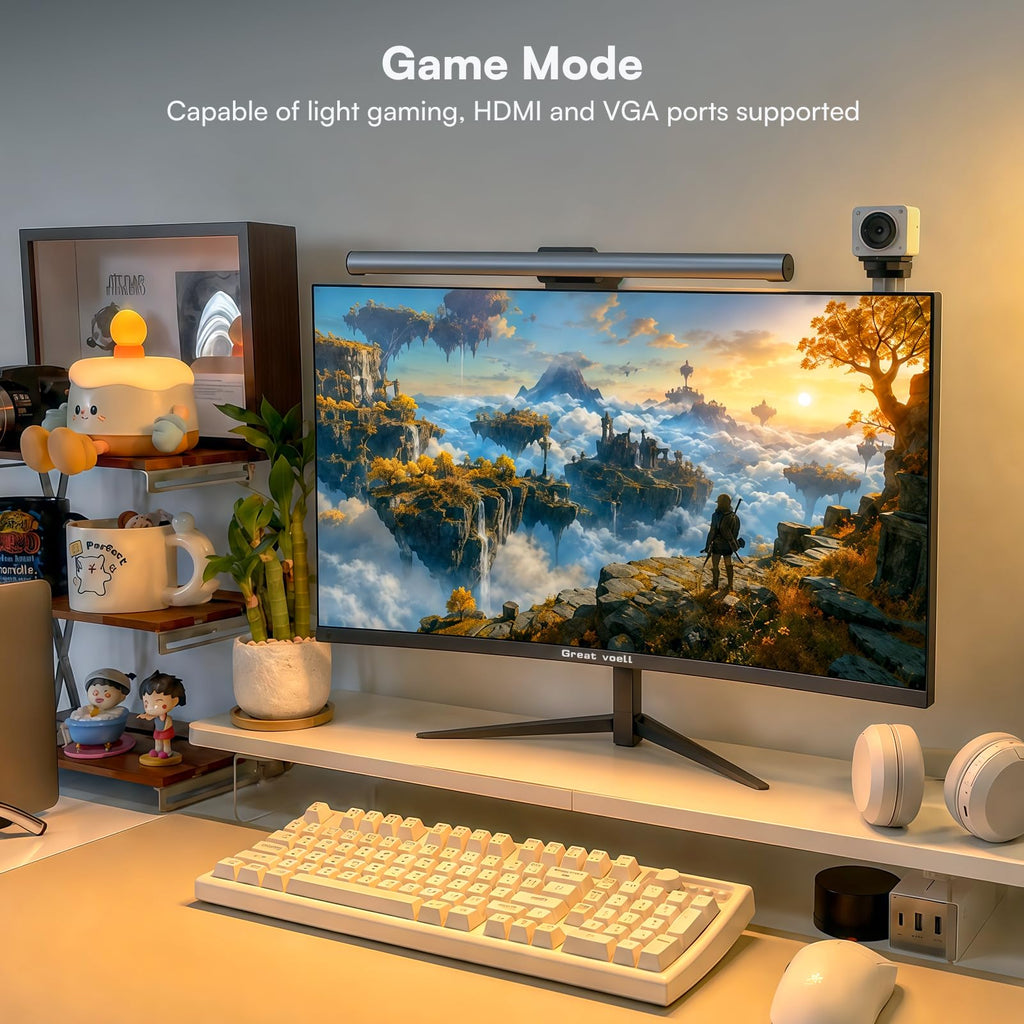 Great voell 27 Inch Curved Computer Monitor, 120Hz Full HD Display (1920 x1080), VA Panel, 99% sRGB, 4000:1 Contrast Ratio, HDR10, Eye Care, HDMI, Game Mode, VESA, Home Office
