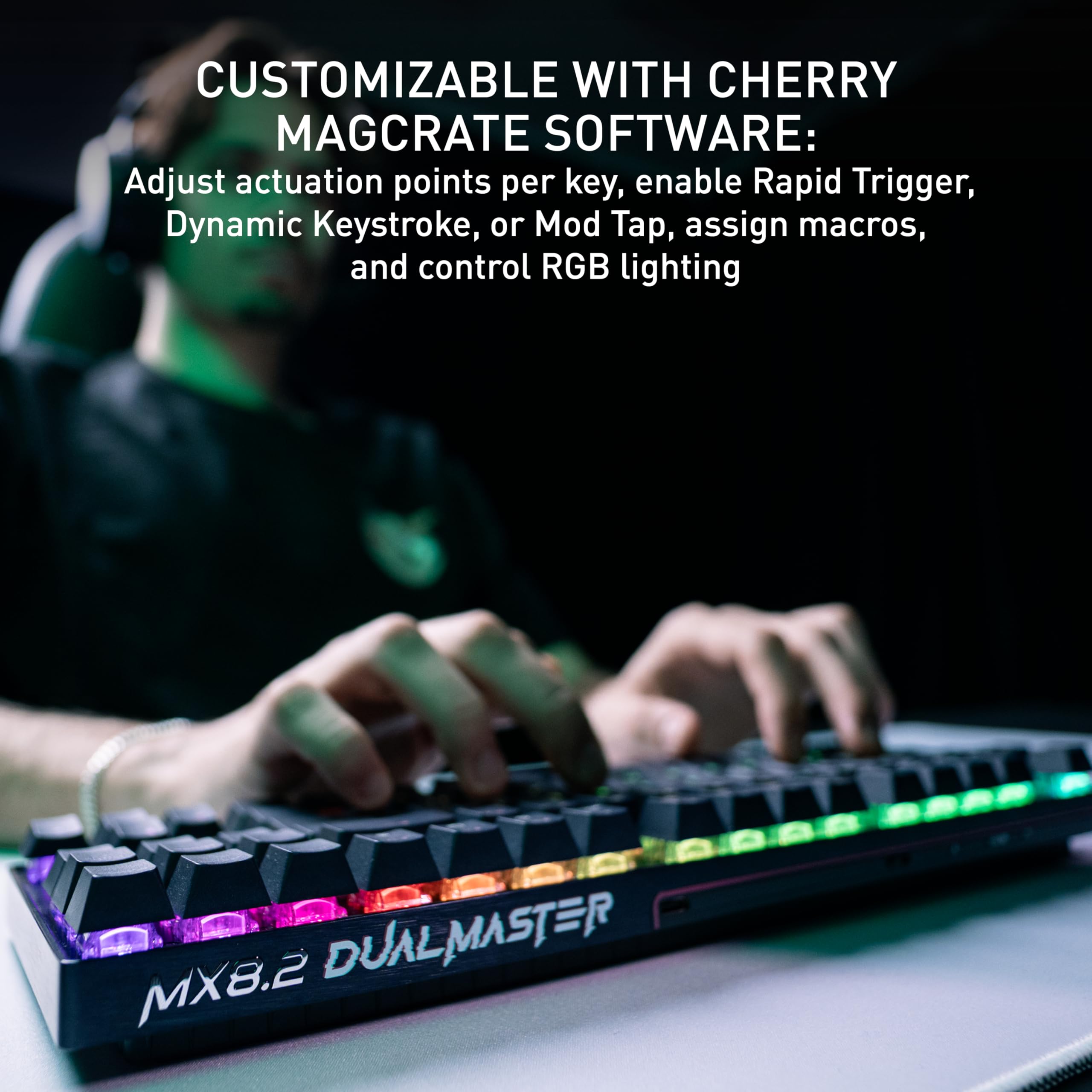 CHERRY XTRFY MX 8.2 Pro TMR Wireless | Magnetic Gaming Keyboard with TMR Technology | 8000Hz | Hot Swappable TKL RGB Mechanical (Black)
