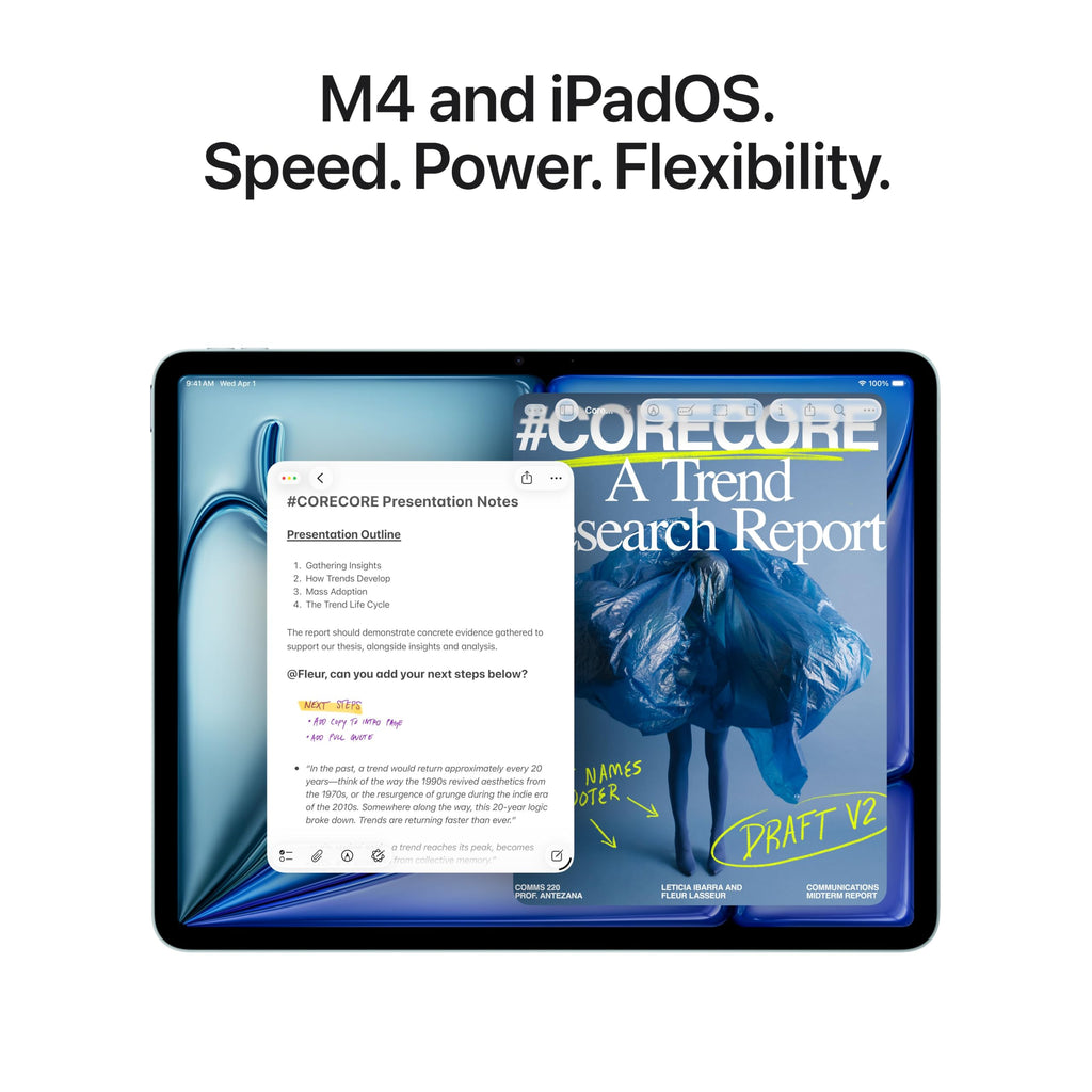 Apple iPad Air 13-inch (M4): Liquid Retina Display, 512GB, 12MP Front/Back Camera, Wi-Fi 7 with Apple N1, Touch ID, All-Day Battery Life — Purple
